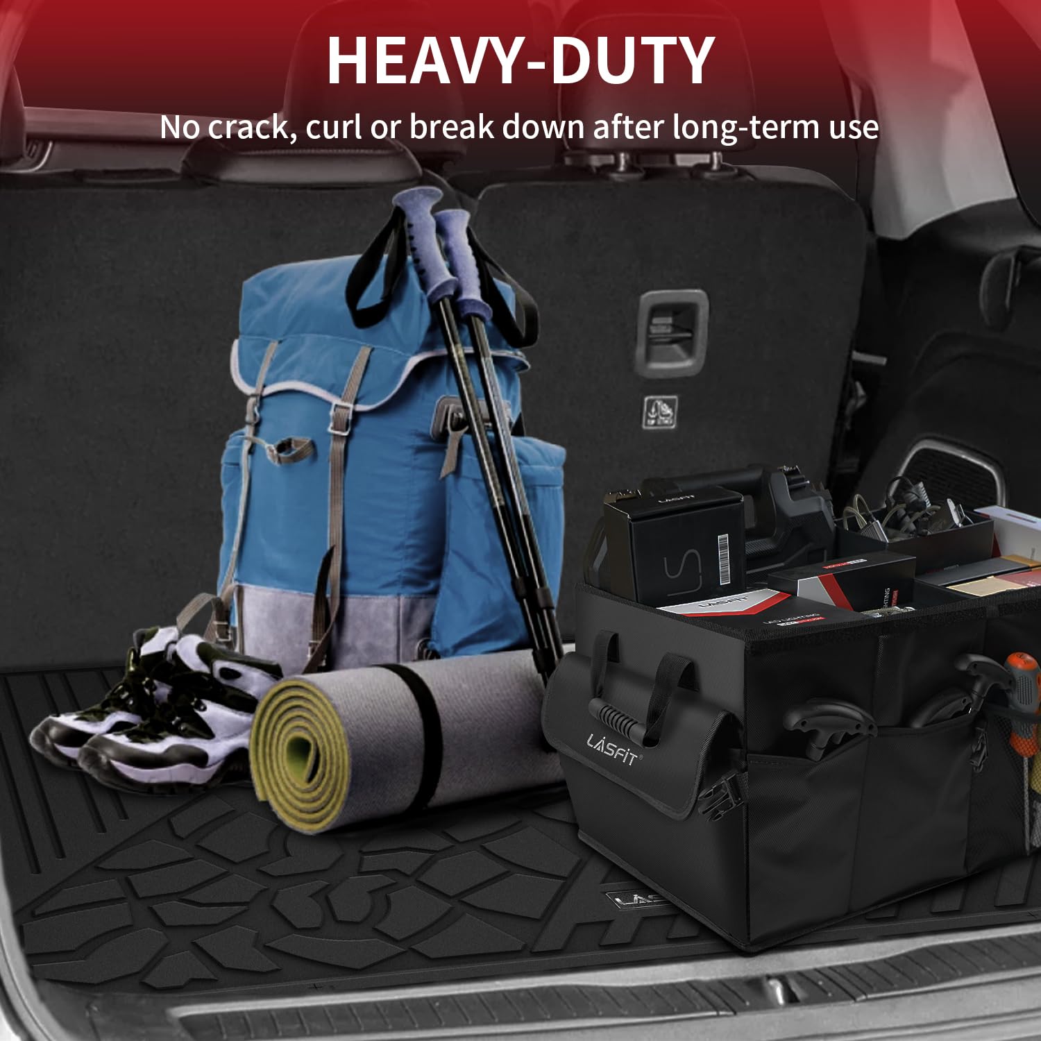 Lasfit Trunk Mat For Jeep Grand Cherokee 2022-2025 5-Seat (Include 4Xe, Not For L) All Weather Tpe Custom Fit Cargo Mat Trunk Li