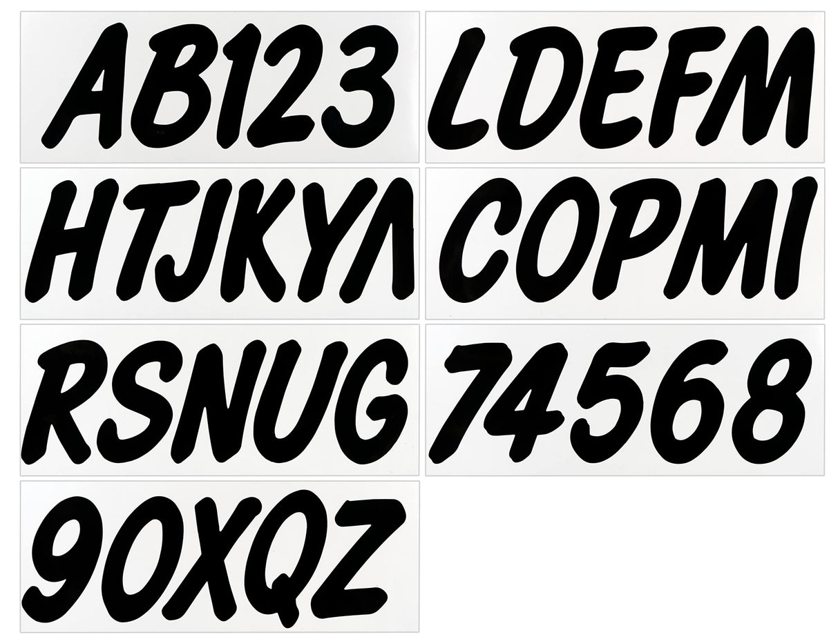 Hardline Products Series 400 Factory Matched 3-Inch Boat & Pwc Registration Number Kit - Blk400Ec
