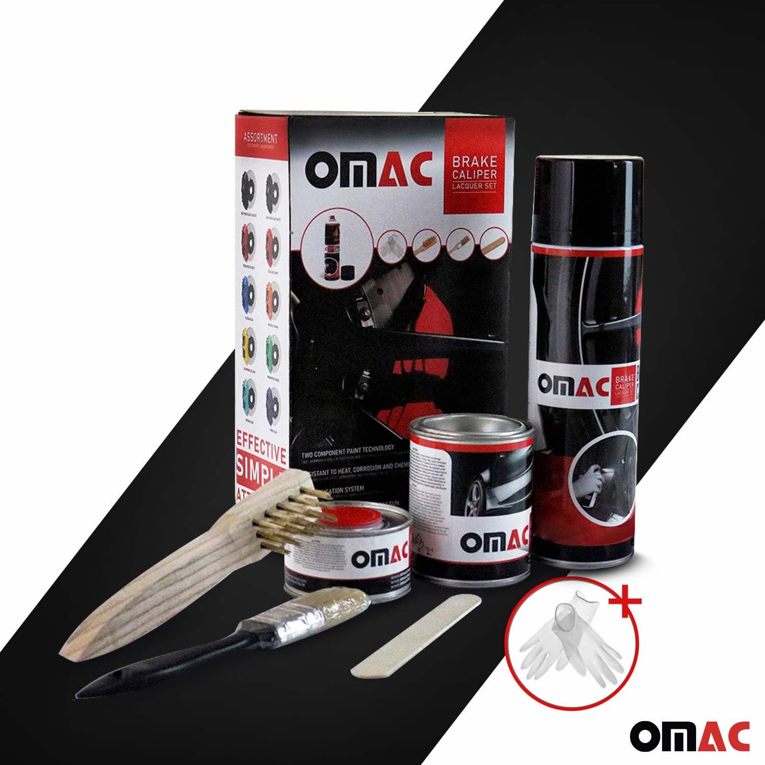 Omac Brake Caliper Epoxy Based Car Paint Kit New York Black Glossy High-Temp