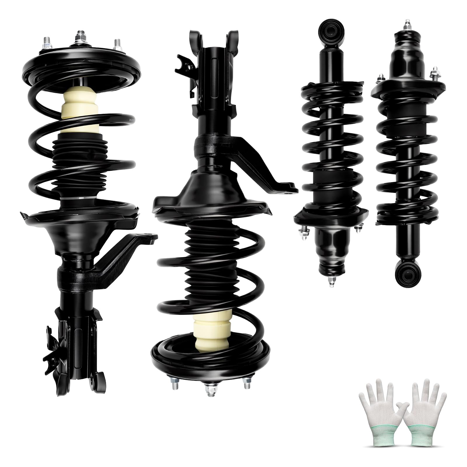 KAX Front/Rear Complete Struts Compatible with 2003-2005 Honda Civic 1.7L,Shocks Assembly Replace 171340L,171340R,172185,172186