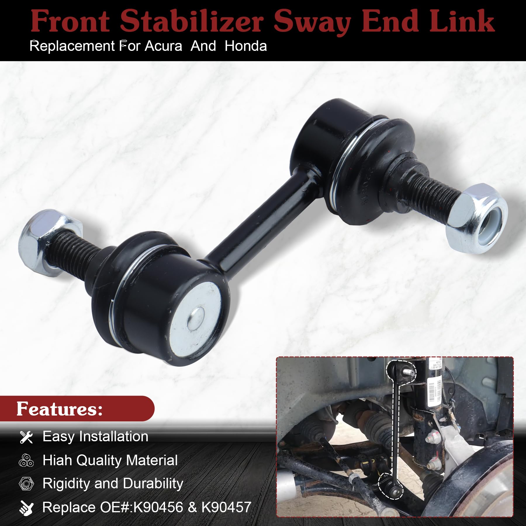 Stiueoav K90456 K90457 Sway Bar Link - Front Stabilizer End Link Compatible With 2004-2014 Acura Tsx?2003-2012 Honda Accord?2010