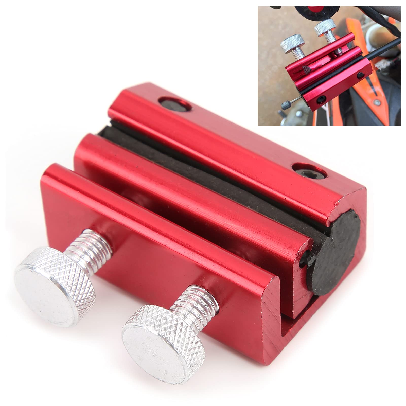 Aramox Cable Lubricator Tool, Chain Lubricator Cable Luber Oiler Lubricator Tool Kit Aluminum + Rubber Replacement For Motorcycle Atv(Red)