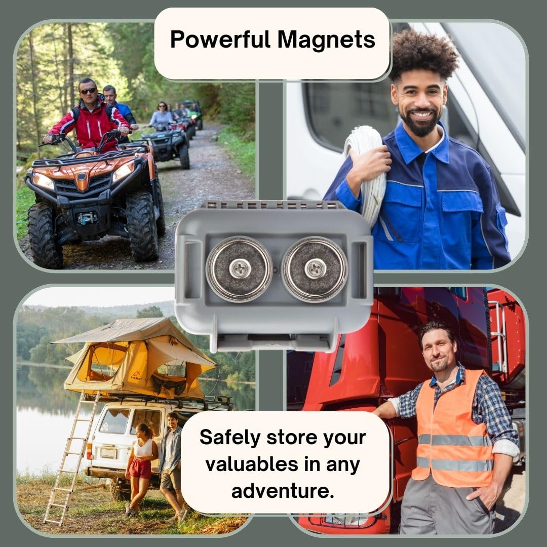 Gorilla Box Magnetic Key Holder Will Hide A Key For Your Car - Key Hider Outdoor - Key Holder Under Car (Extra Large, Grey)