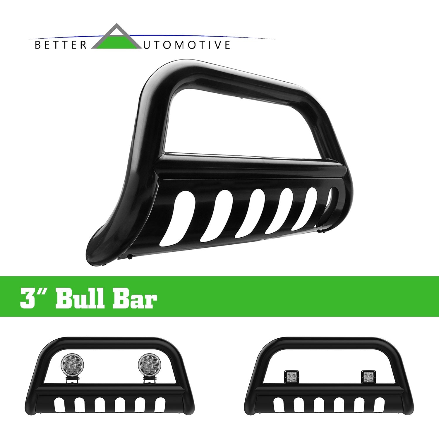 BETTER AUTOMOTIVE Bull Bar Fit 2018-2024 Wrangler JL(Exclude plug-in hybrid models/21-24 V8 engine/20-24 Rubicon Trim)|2020-2024