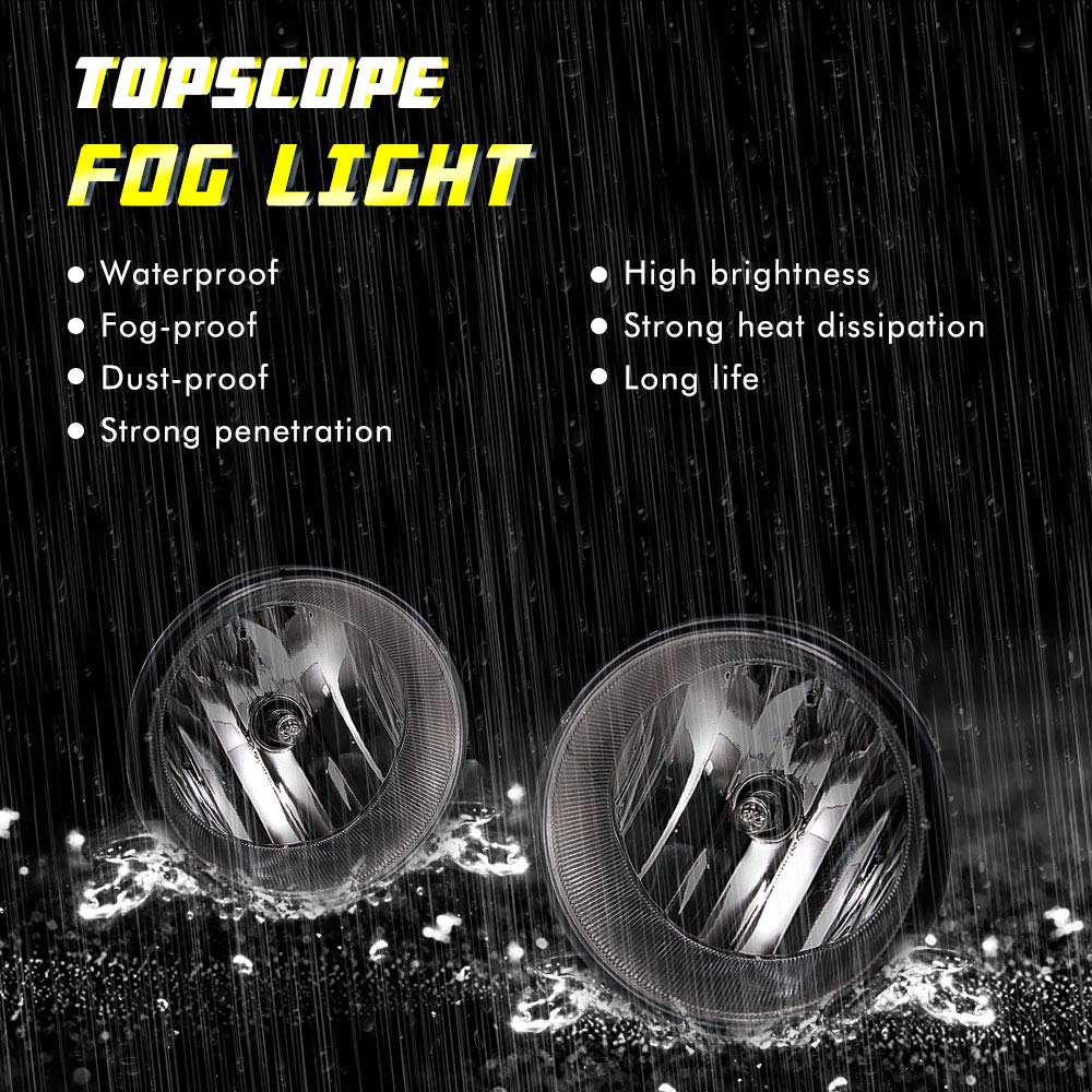 Driving Fog Lights for 2004-2006 Toyota Solara 2007-2012 Toyota Tundra 2005-2011 Toyota Tacoma with Universal Wiring Harness and