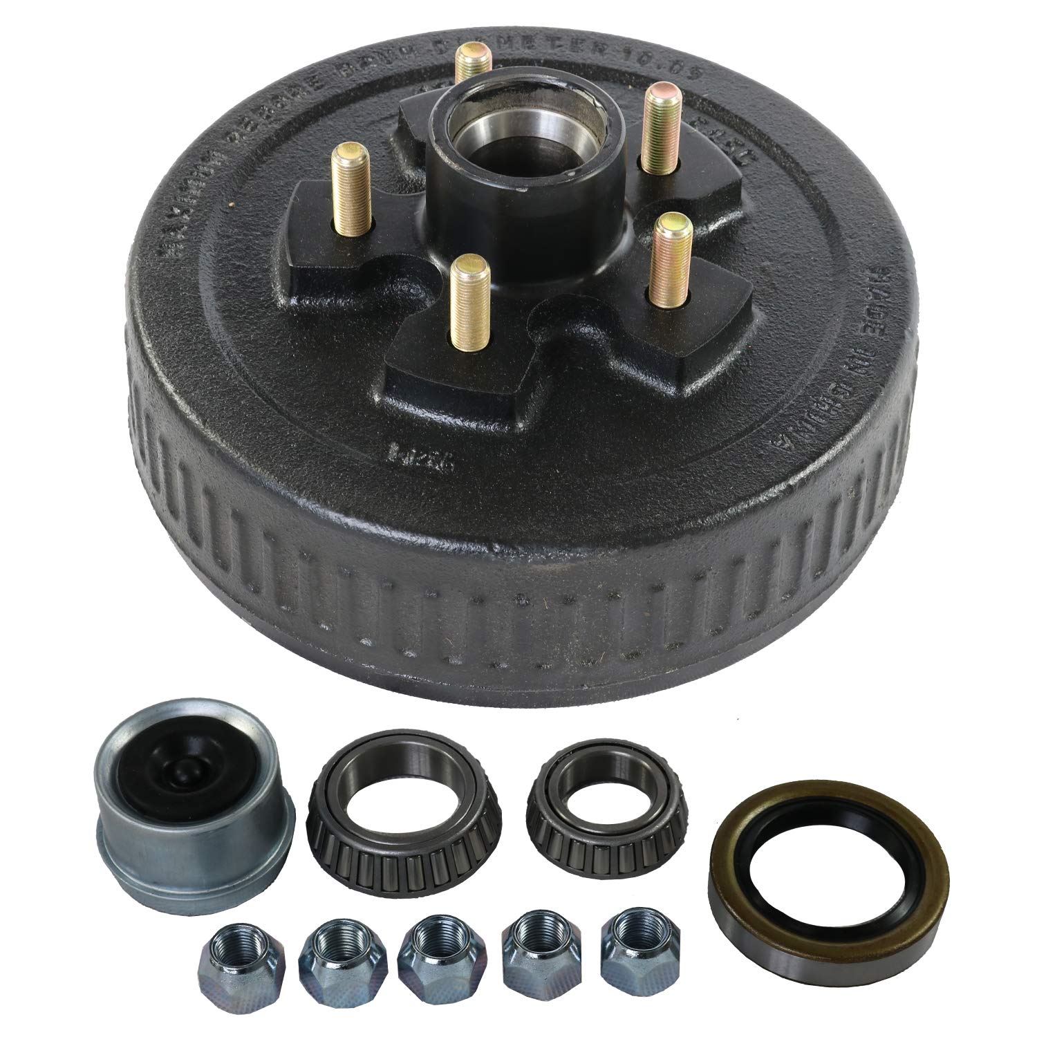 JDMSPEED New Trailer Brake Hub Drum 10 X 2-1/4 Kit 5 on 4.5 Replacement for 3500 Lbs Axle - 22001K 008-247-05, 84546
