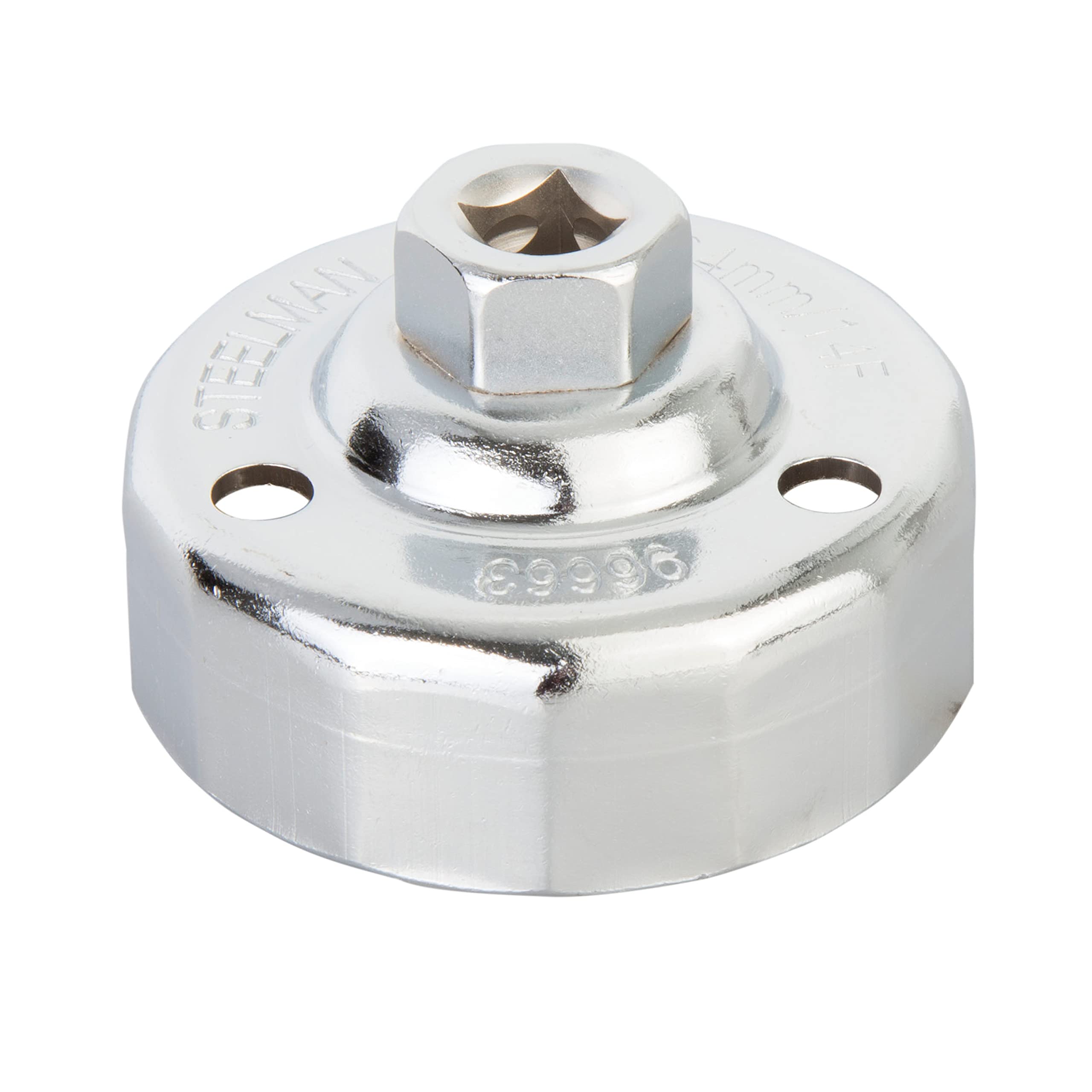 Steelman 64mm x 14 Flute Oil Filter Cap Wrench, 3-8 inch Drive, Low-Profile Design for Confined Space