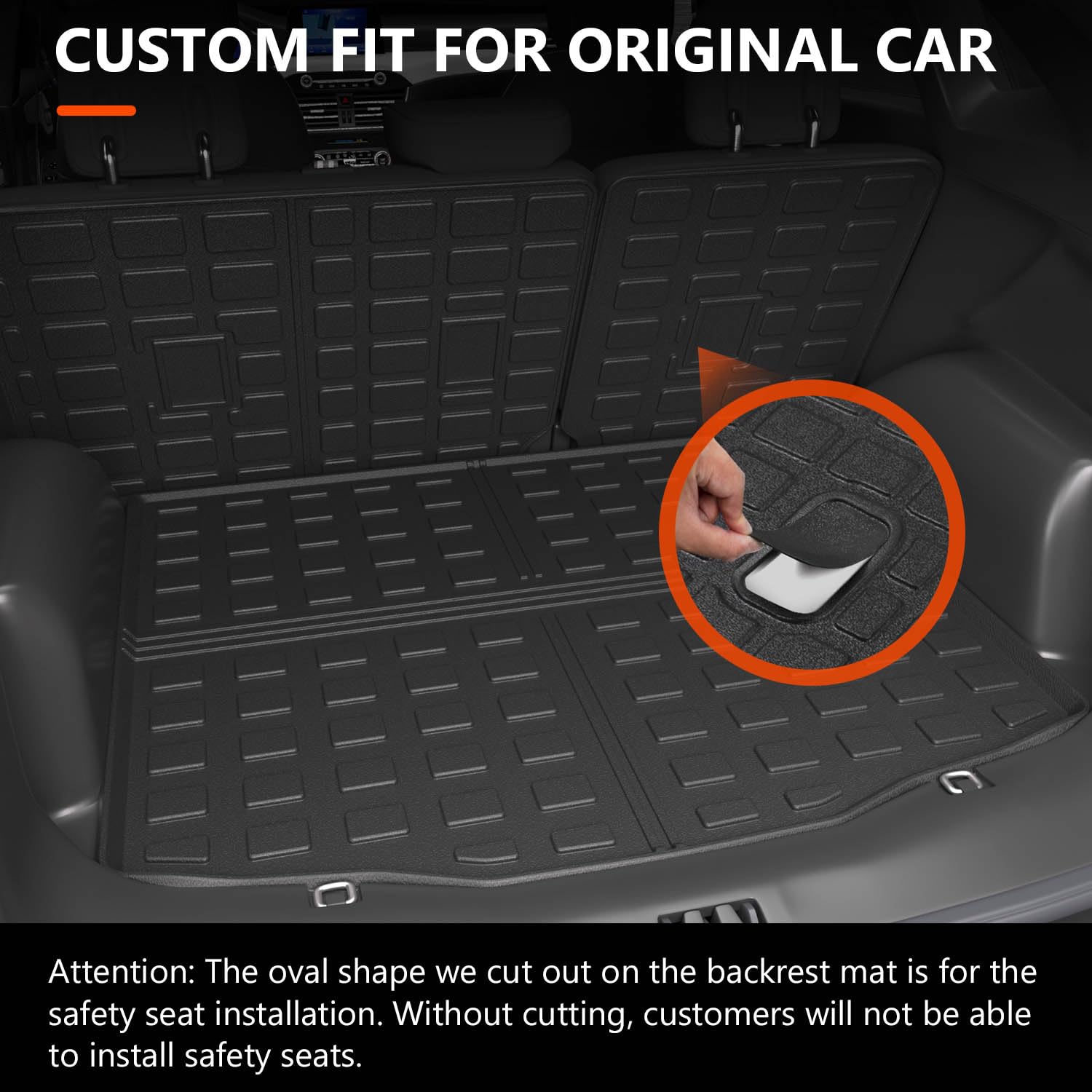 Powoq Cargo Liner Compatible With 2020-2025 Ford Escape Trunk Mat All Season Protection Tpe Cargo Mat Replacement For 2020 2021 2022 2023 2024 2025 Ford Escape Accessories (Trunk Mat+Backrest Mat)