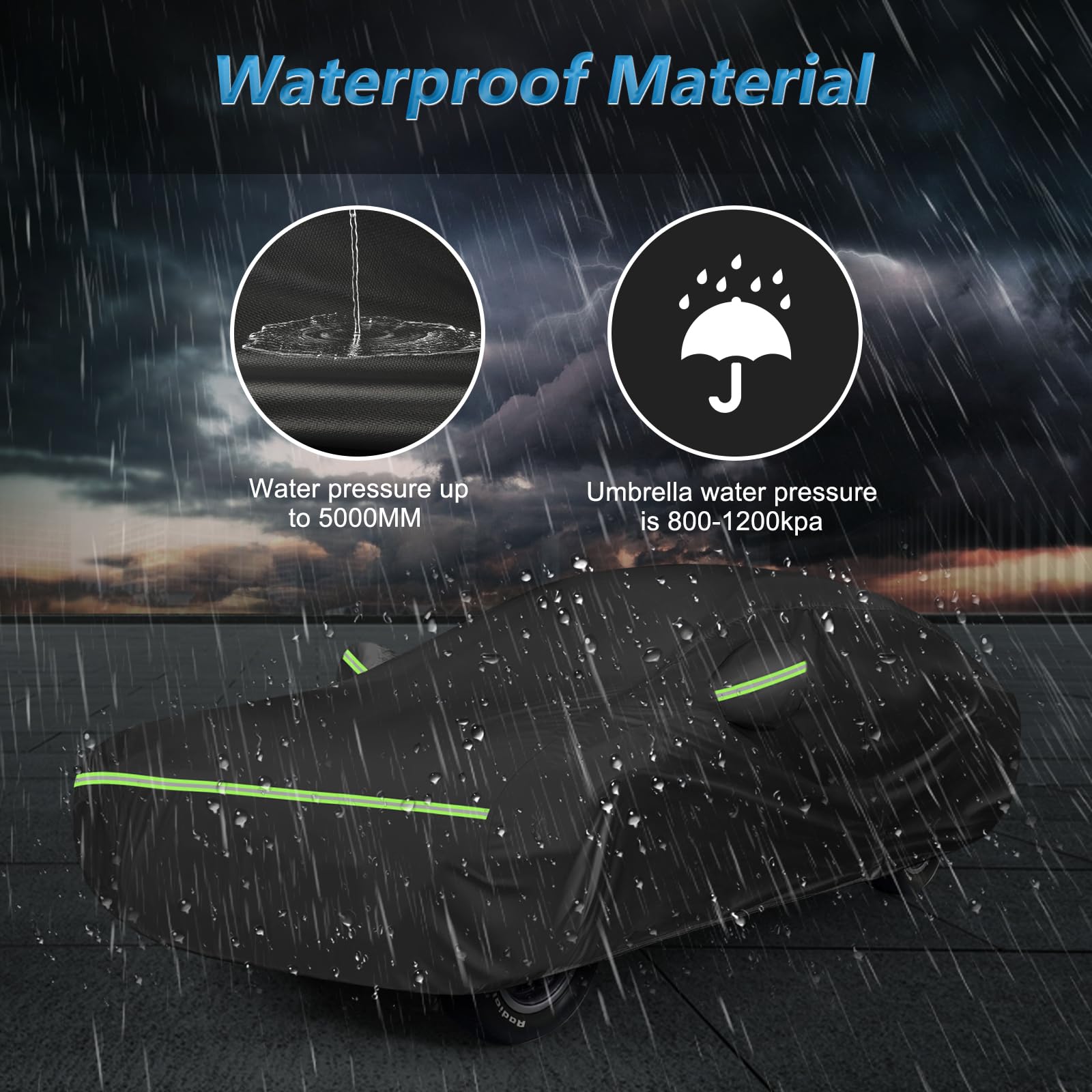 Waterproof Car Covers for Chevrolet Chevelle Malibu SS Sedan/Coupe 1964-1972, 420D Oxford Cloth Sun Heat Protection Outdoor Full