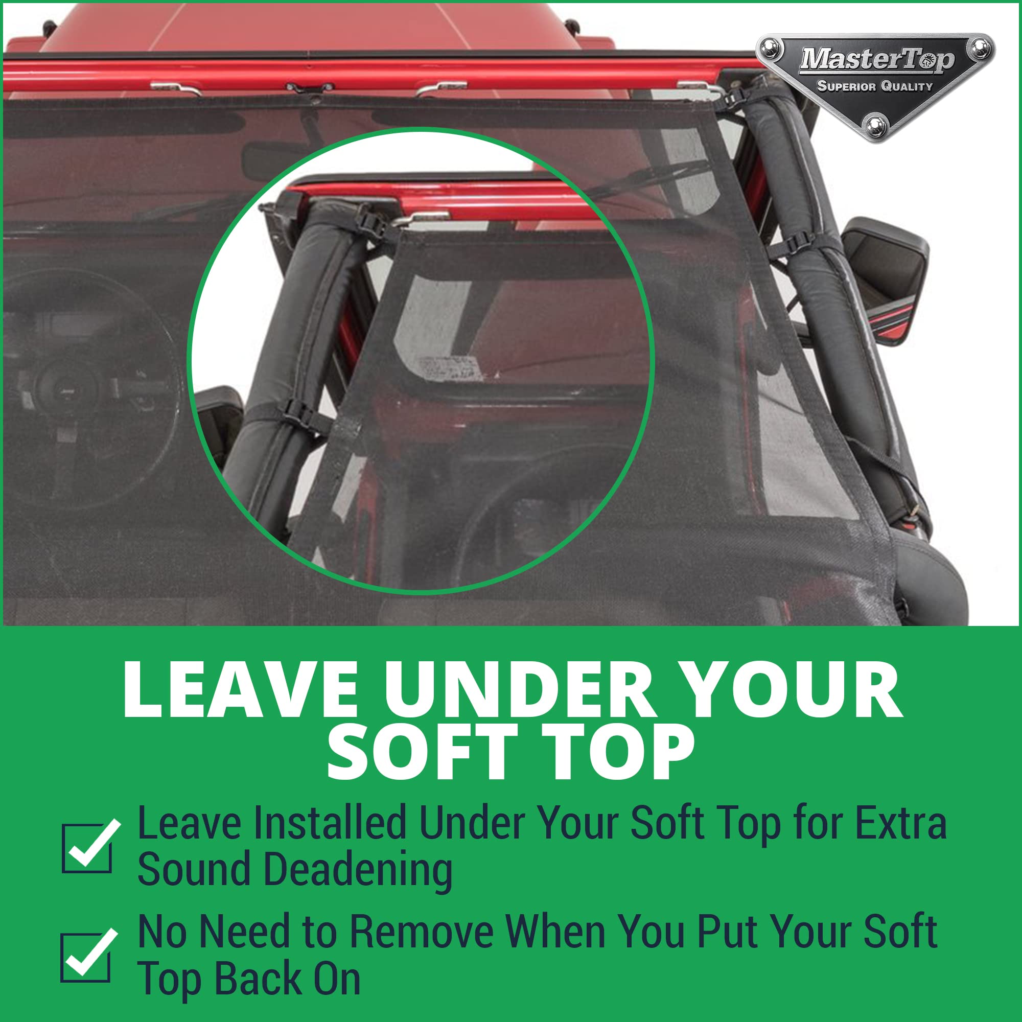 Mastertop Bikini Mesh Top Sunshade - Fits Jeep Wrangler Tj 1997-2006 - Jeep Tj Bikini Top Jeep Tj Sunshade Jeep Tj Mesh Top Jeep