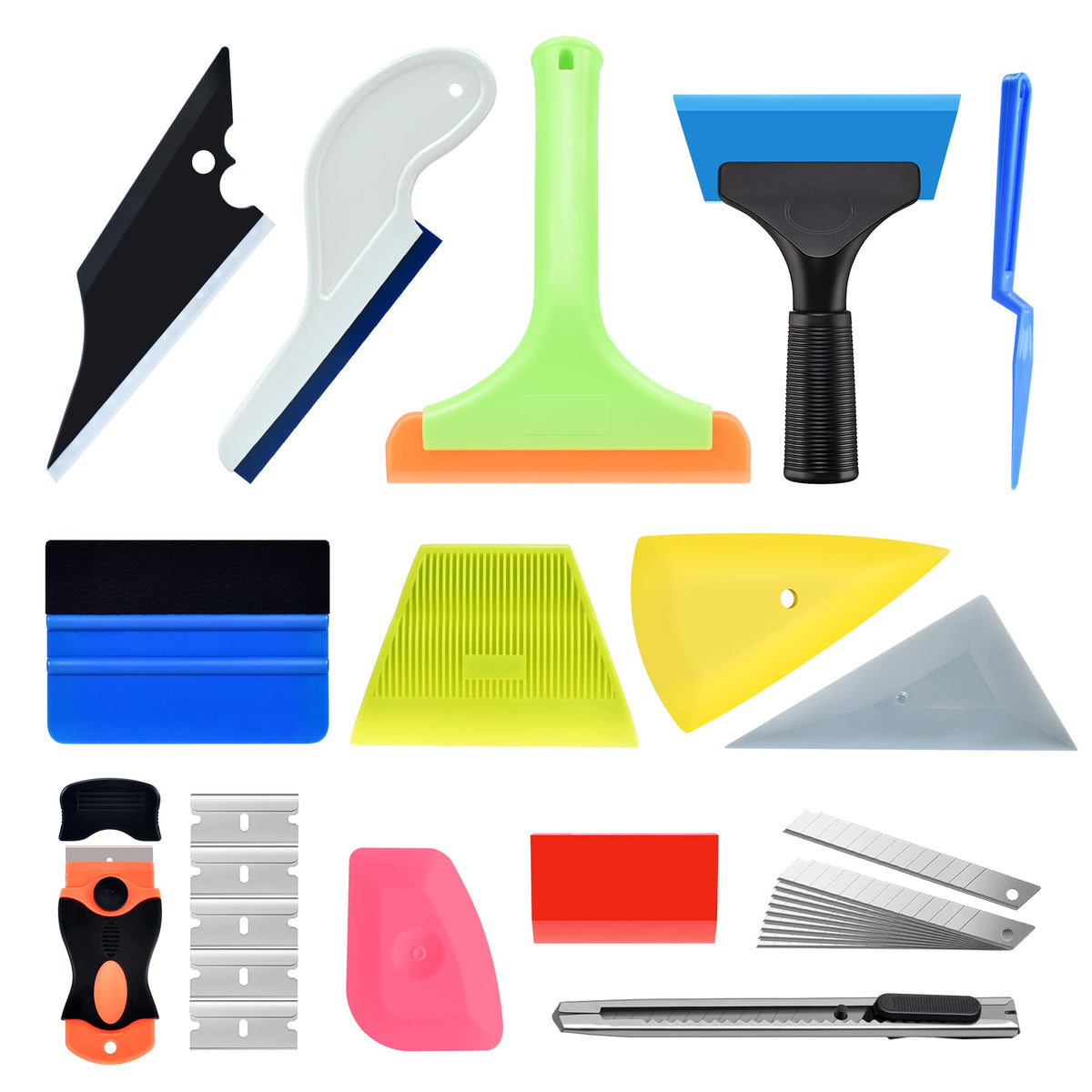 Reevaa Window Tint Kit For Car, Professional Window Tint Tools, Silicone Squeegee For Car Windshield, Window, Glass Door Cleanin