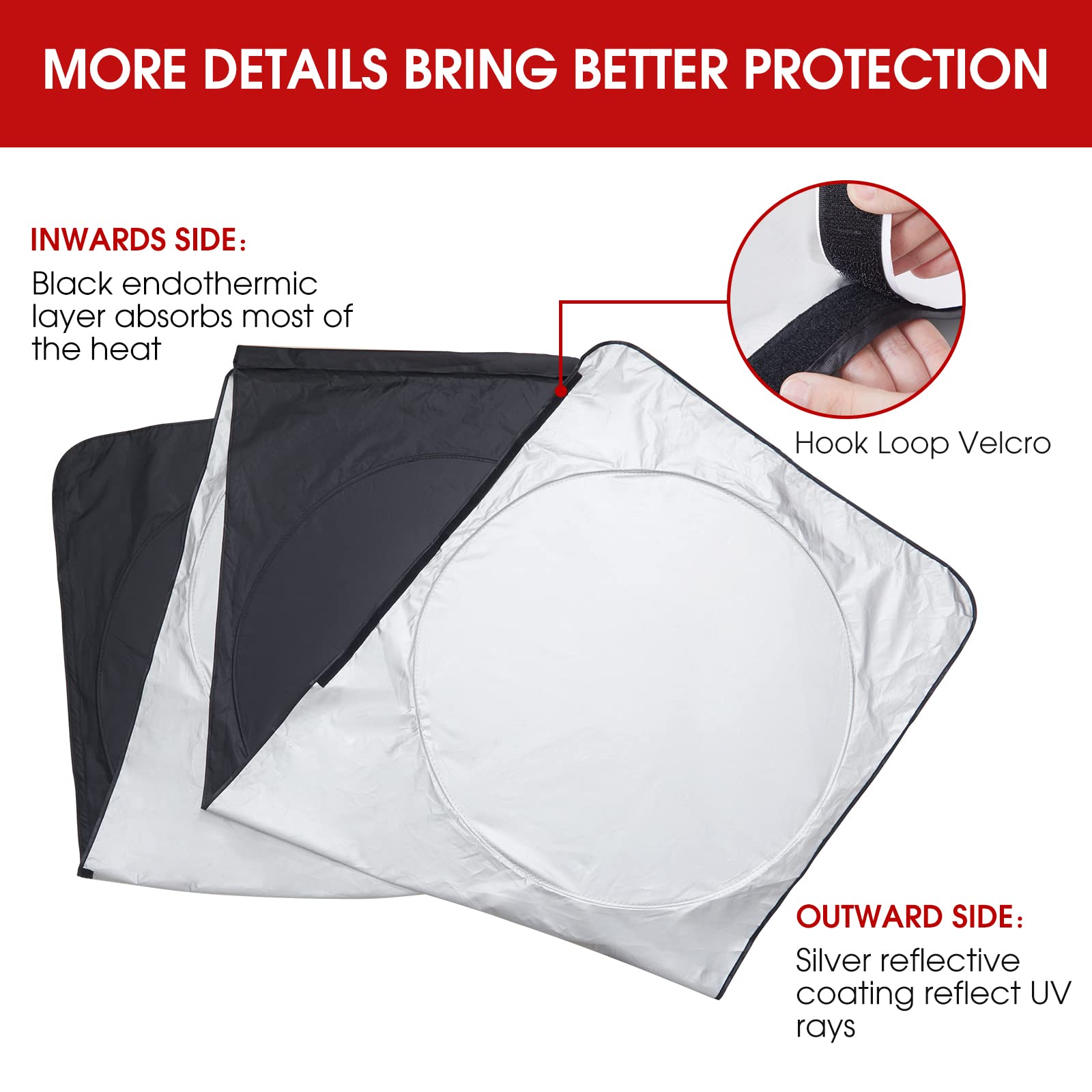 Vepagoo Semi-Truck Sun Shade For Windshield And Side Window, Sun Protector Blocking Uv Rays, Best For Semi, Commercial & Big Rig