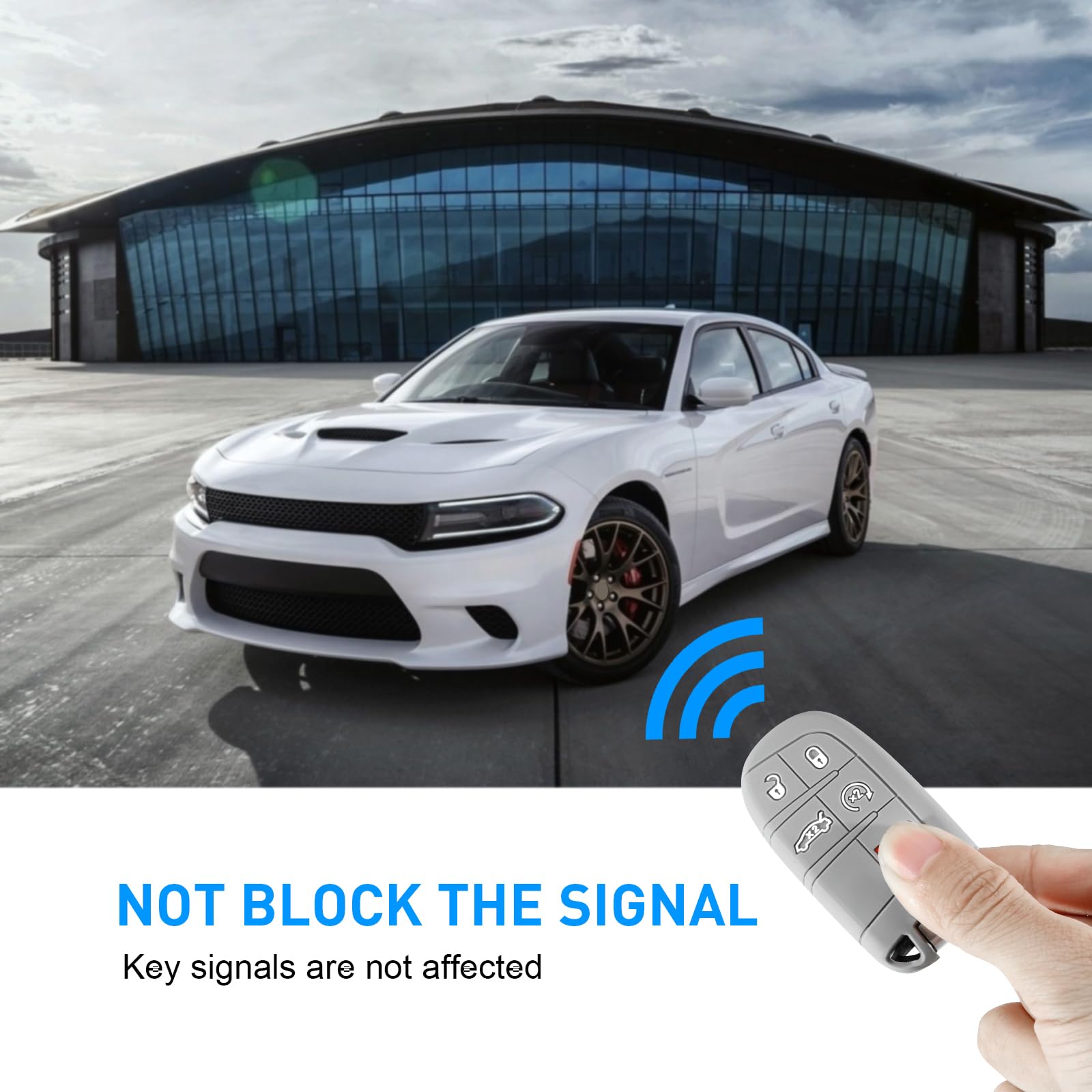 Remoch Key Fob Cover For Dodge Accessories 5 Button Key Fob Case For Dodge Charger Challenger Dart Durango Journey Replacement R