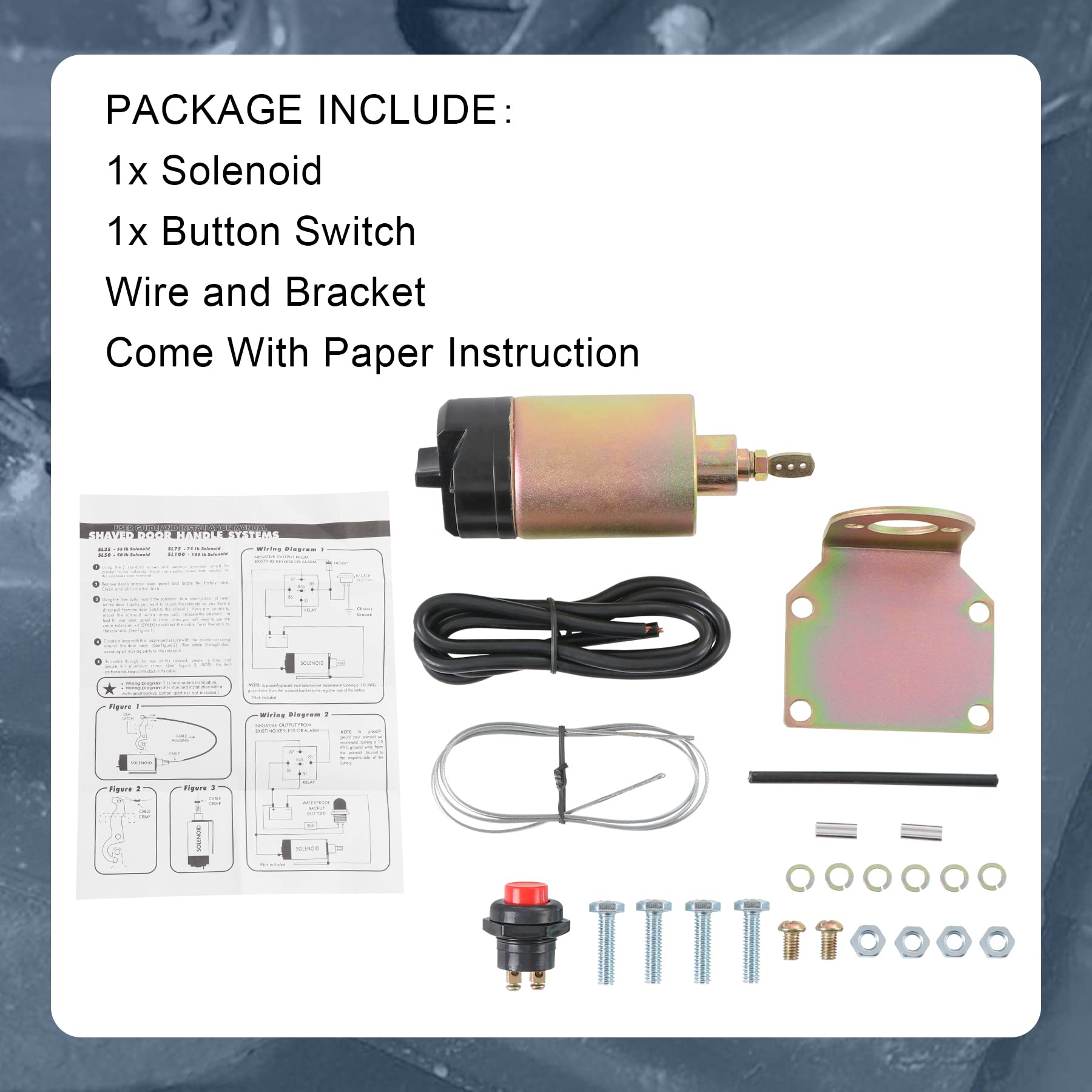 JDMSPEED 60 Pound Shaved Door Handle Trunk Solenoid Popper Kit Street Rod Design to Pop Open The Toughest Doors, Hoods and Trunks 60lb