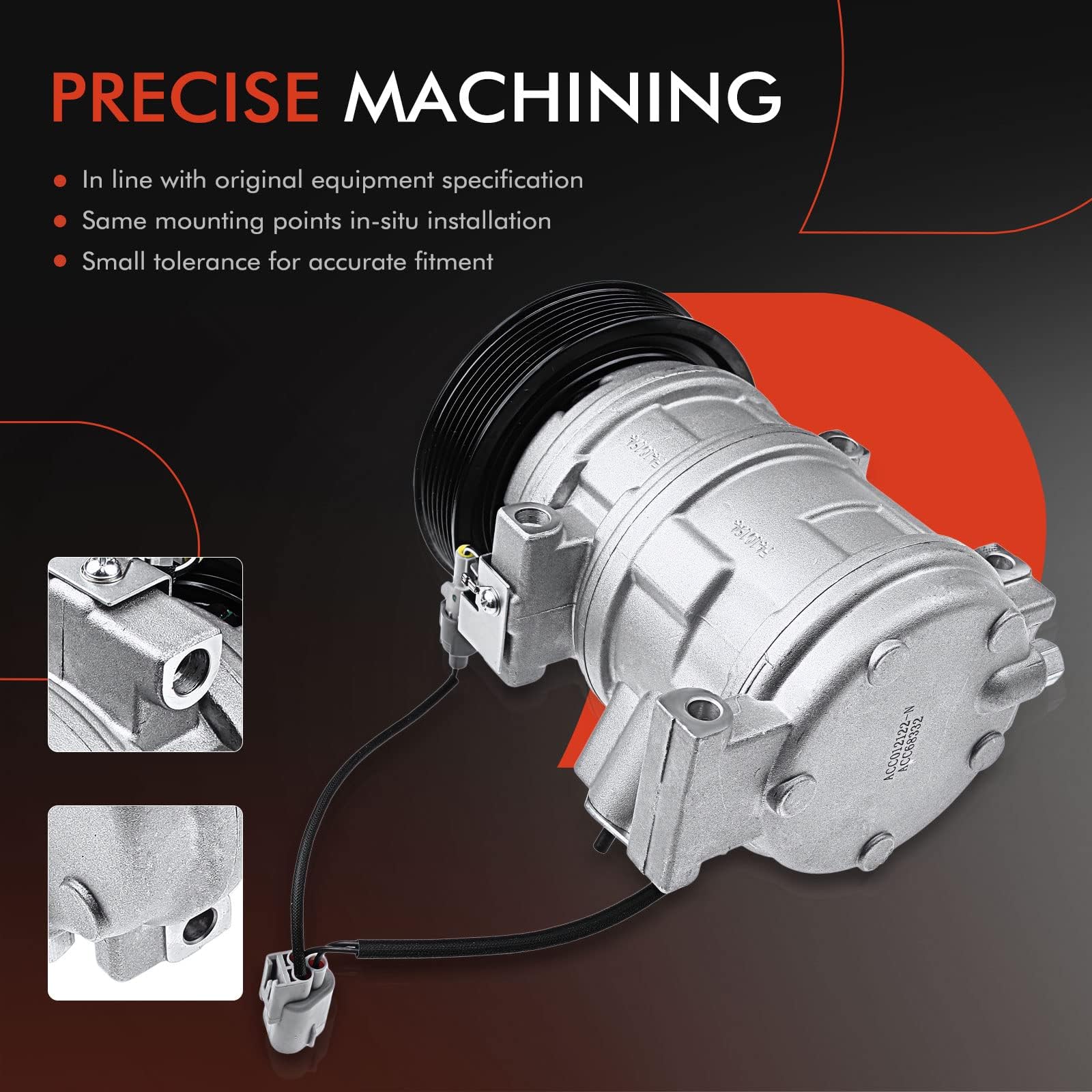 A-Premium A/C Compressor with Clutch Compatible with Toyota RAV4 2.0L 2.4L 2001-2005, Sport Utility