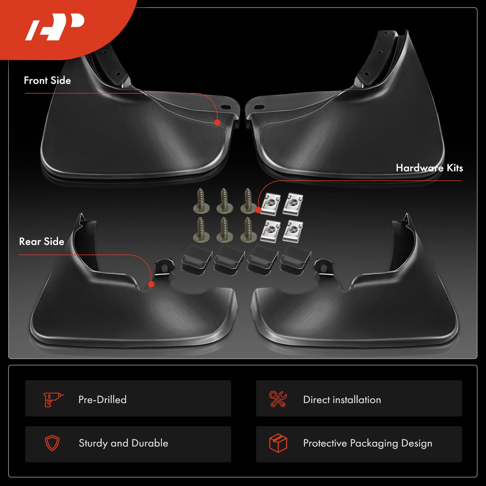 A-Premium Set Of 4Pcs Mud Flaps Splash Guards Mudguards Mudflaps With Hardware Accessories Compatible With Ford Explorer 2019-20