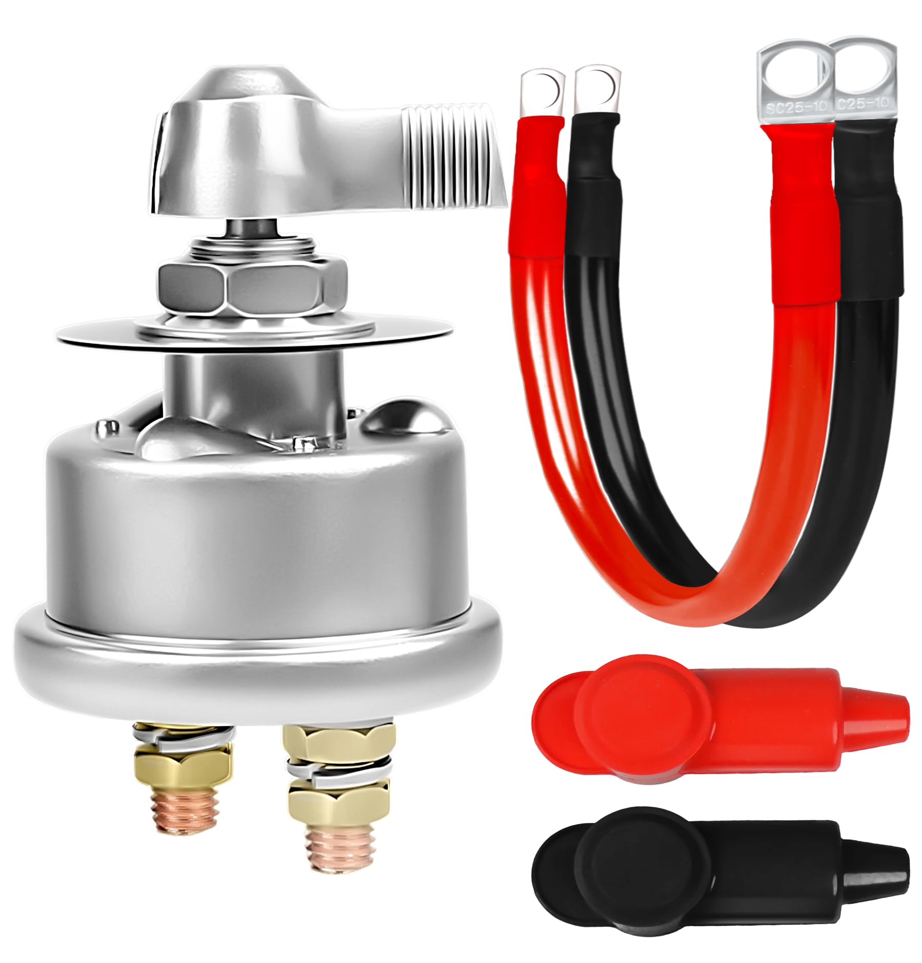 FASTSTORM 200A Battery Disconnect Switch 12V 48V Battery Shut Off Switch Master Power Isolator Marine On Off Kill Switch for Car