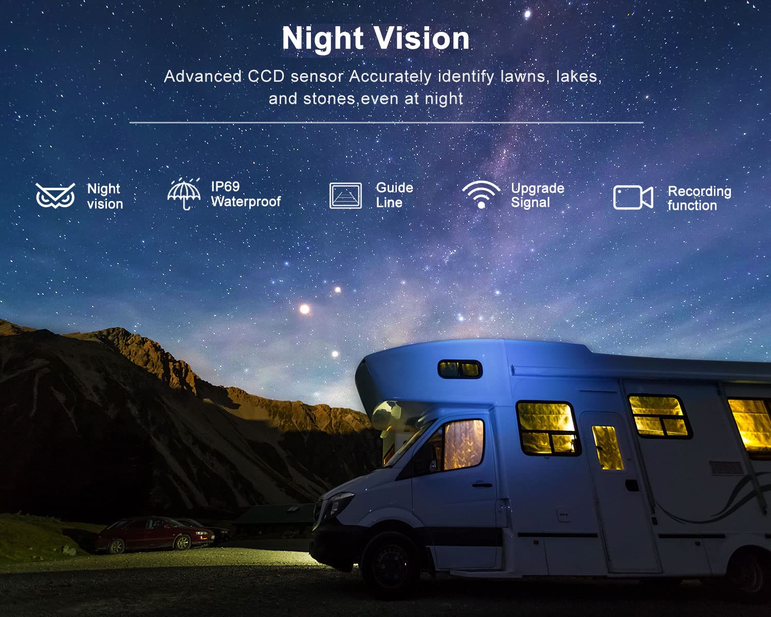 Zeroxclub 9'' Wireless Backup Camera System For Rv Truck Trailer Camper, 9 Inch Dvr Quad Split Monitor Ip69 Waterproof Hd 1080P