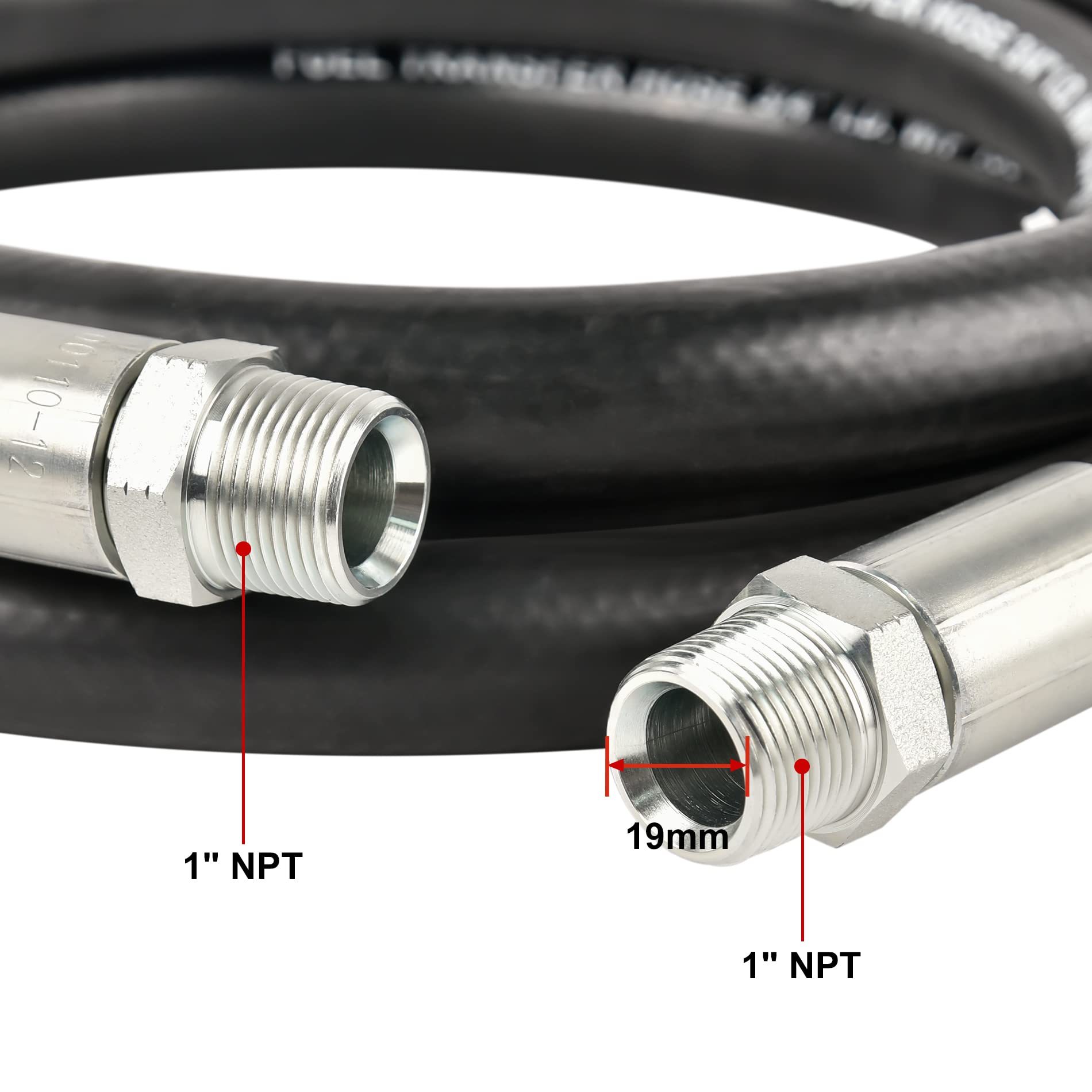 Evil Energy 1'' Fuel Transfer Hose 20Ft,Farm Fuel Hose For Dispensing Diesel Gasoline Kerosene Biodiesel