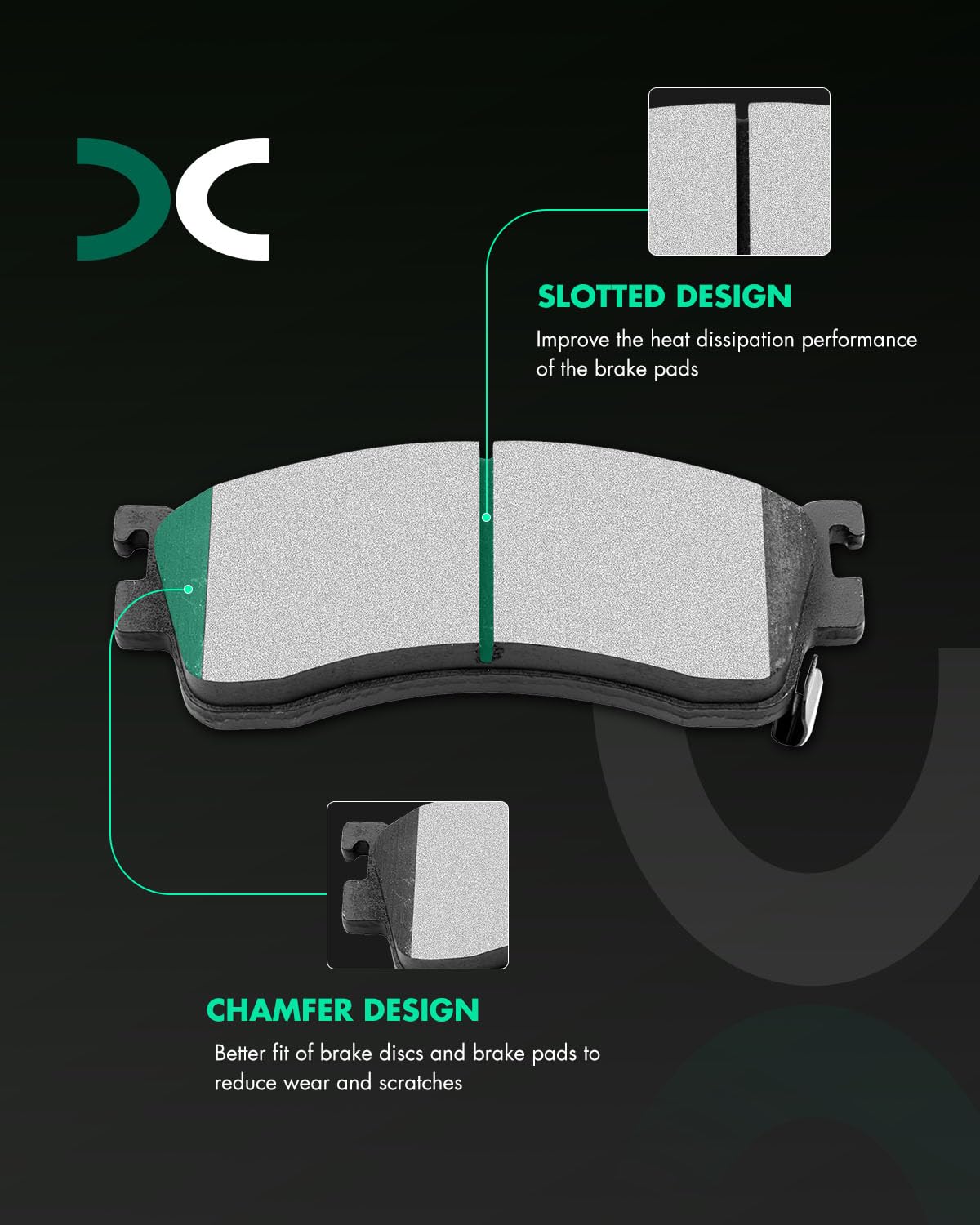 Scitoo D893 Front Ceramic Brake Pads Sets Fit For Ford For Probe 1993-1997,For Mazda 626 1993-2002,For Mazda Mx-6 1993-1997,For