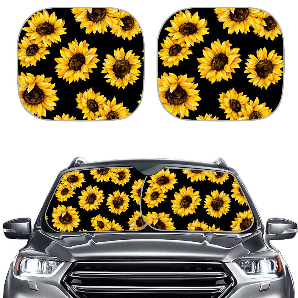 Renewold Universal Front Windshield Sunshade Yellow Sunflower Shades Durable Premium Uv Rays Sun Shade Outdoor Protective Sun Bl