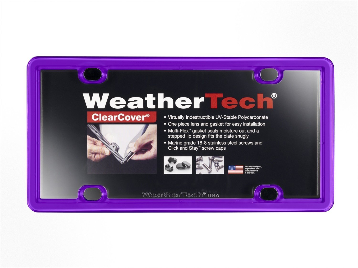 Weathertech Clearcover License Plate Cover And Frame, Purple