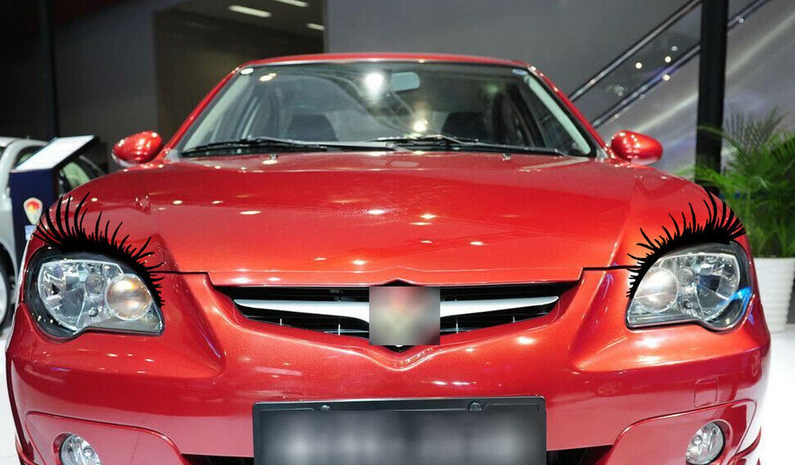 Xotic Tech 18' X 8' Car Eyelashes For Car Headlight Fog Lights Decal Sticker Badge Funny Cute Auto Body Stickers Universal 2 Pieces