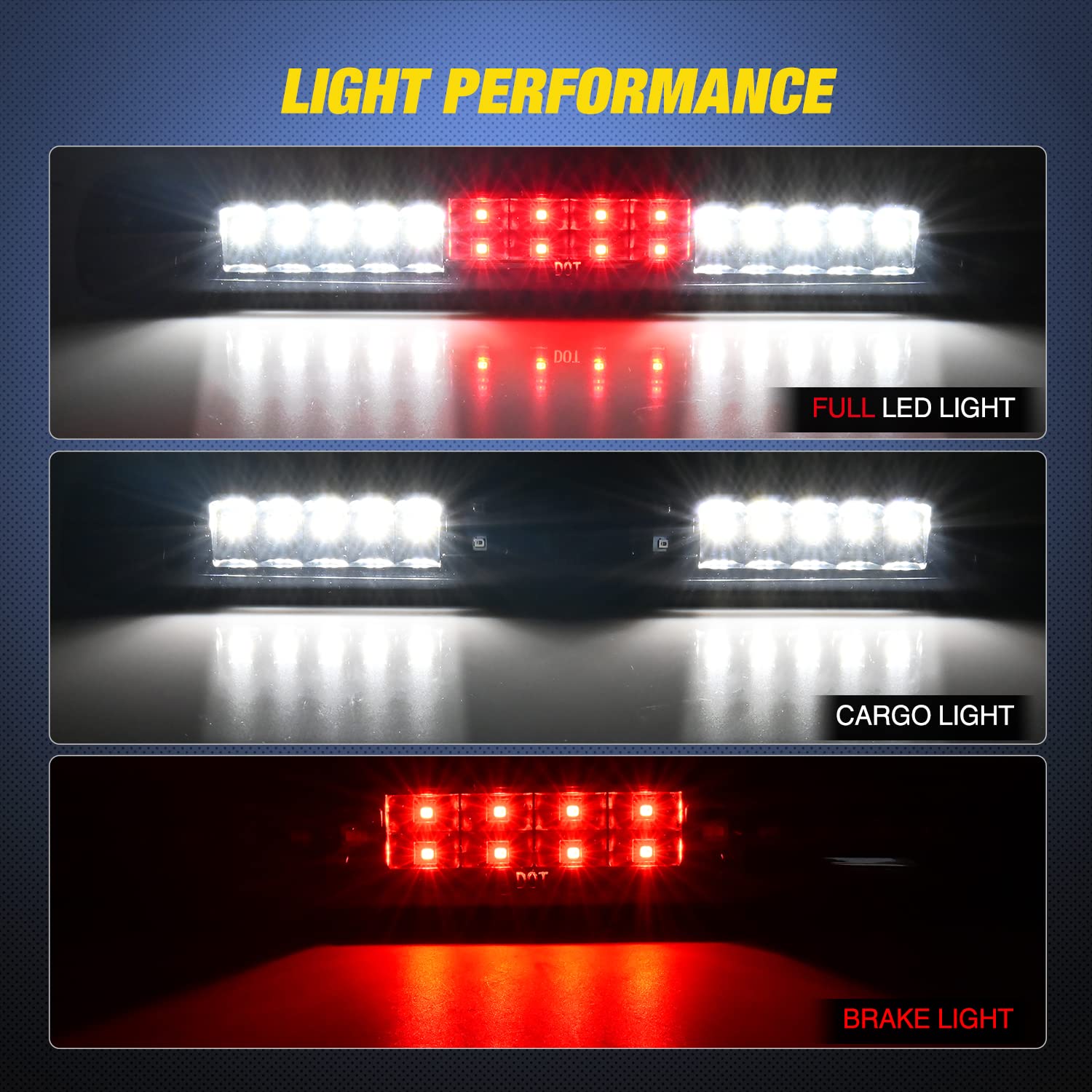 Nilight Third Brake Light High Mount 3Rd Brake Stop Reverse Cargo Led Lights For Chevy Silverado Gmc Sierra 1500 2500 3500Hd 201