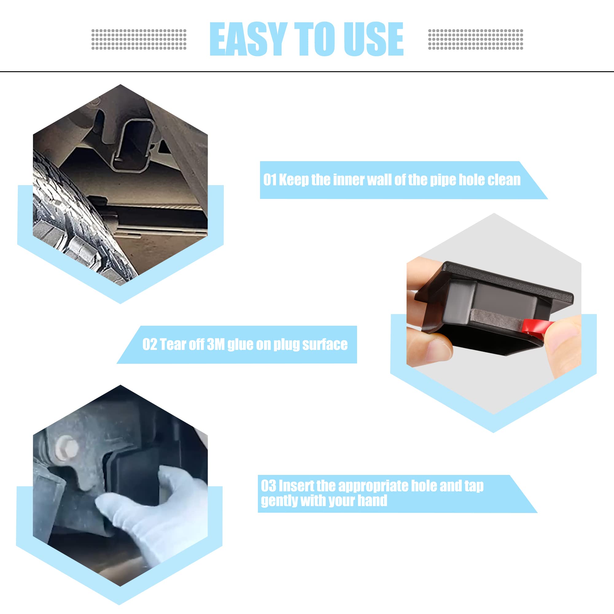 Basiker Frame Tube Hole Plug For 2017-2019 Ford F150 Raptor Anti Dirt Mud And Debris Caps Rear Left Right Wheel Well Hole Plugs