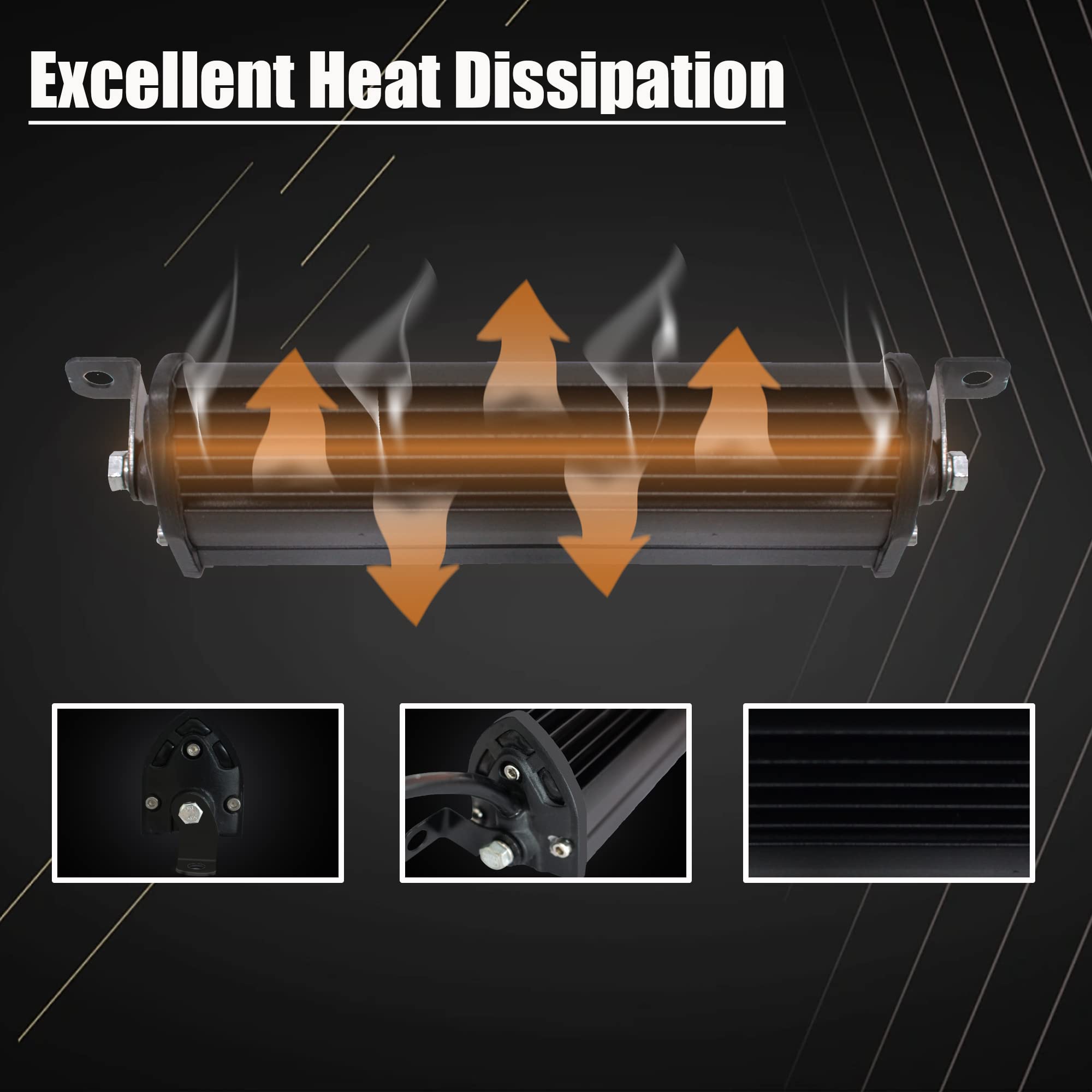 Lightboss 7 Inch Slim Led Light Bar 60W 6000Lm 12V-60V For Truck Atv Utv Jeep Boat Golf Cart Land Mower Trailer Car Off-Road Dri