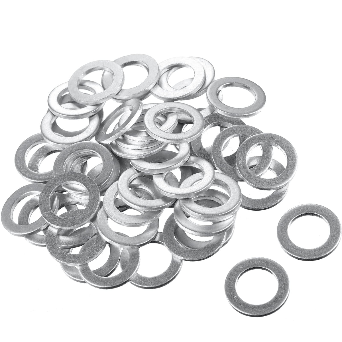 Mudder 50 Pieces Aluminum Engine Oil Crush Washers 14 Mm Drain Plug Gaskets (Compatible With Honda Oem 94109-14000 Civic Part)