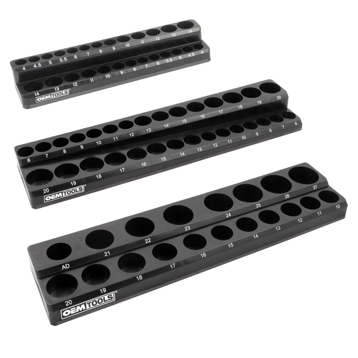 Oemtools 22487 3 Piece Metric Magnetic Socket Organizers, Socket Organizers For Toolboxes, Socket Organizer, Magnetic Socket Hol