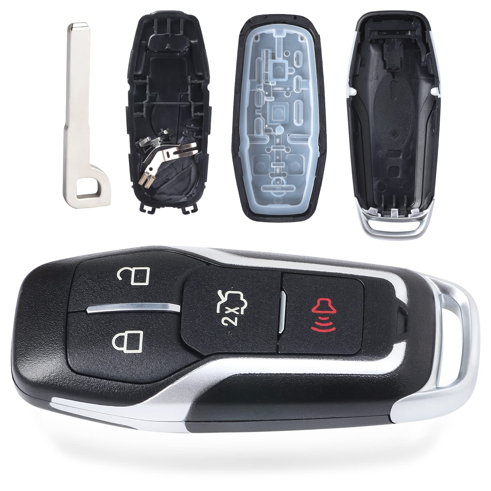 Keymall Remote Key Fob Case Shell Cover For Ford Edge/Explorer/Fusion/Mustang For Lincoln Mkc/Mkx(Fcc Id:M3N-A2C31243300 P/N:164