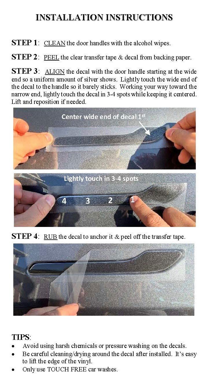 Custom Cut Graphics Door Handle Wrap - Vinyl Standard Wrap for Tesla Model 3/Y - Midnight Silver Metallic