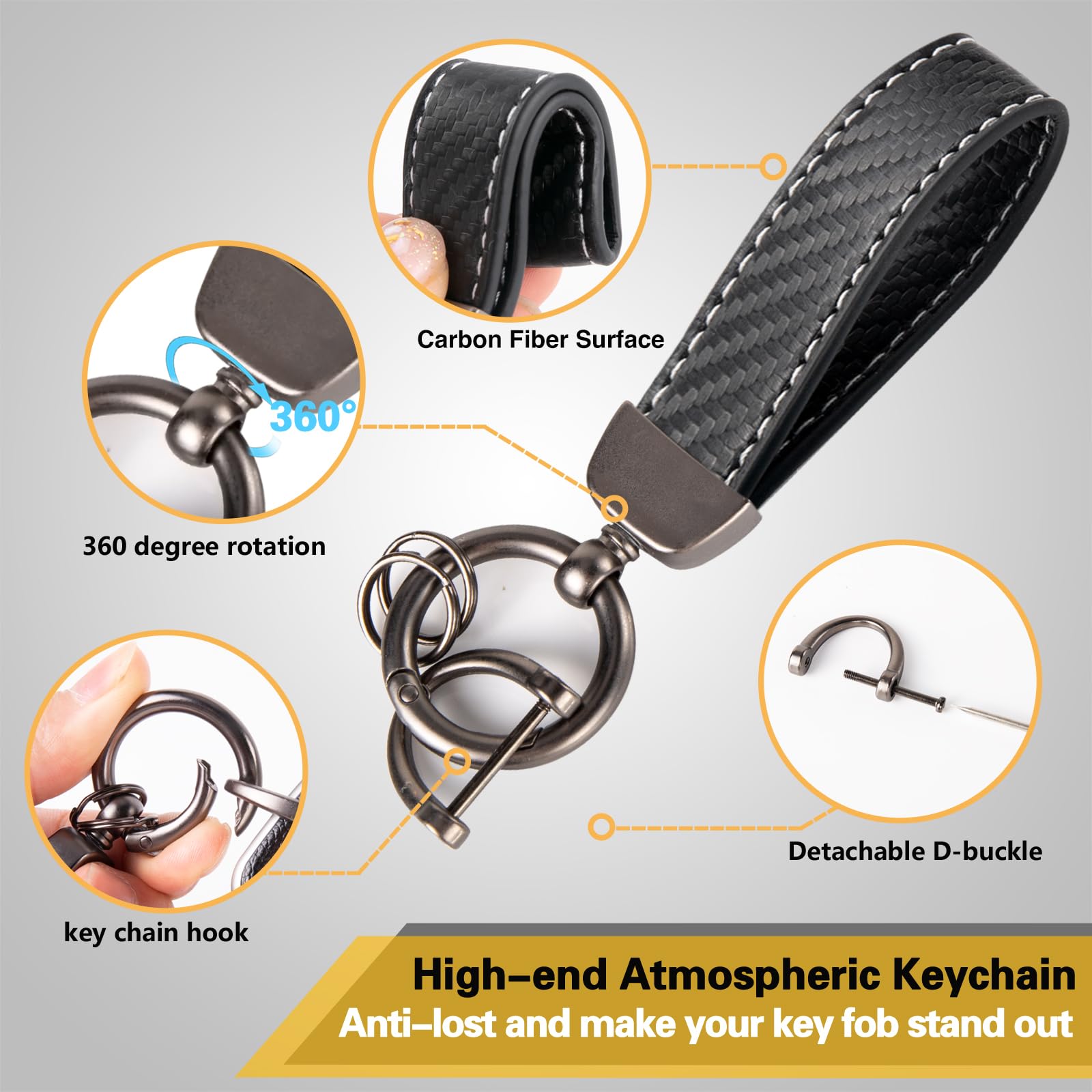 Ctrinews For Bmw Key Fob Cover With Carbon Fiber Style Belt Keychain, Upgraded Soft Tpu Surface Grain Key Case For Classic Bmw K