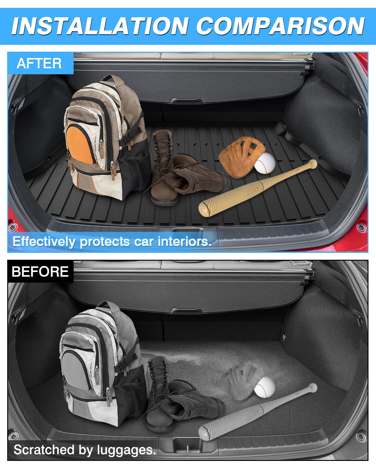 Powerty Trunk Mat Compatible With Toyota Prius 2019-2023 Cargo Liner Accessories All Weather Cargo Mat Tpo (Latest Xw50 Since No