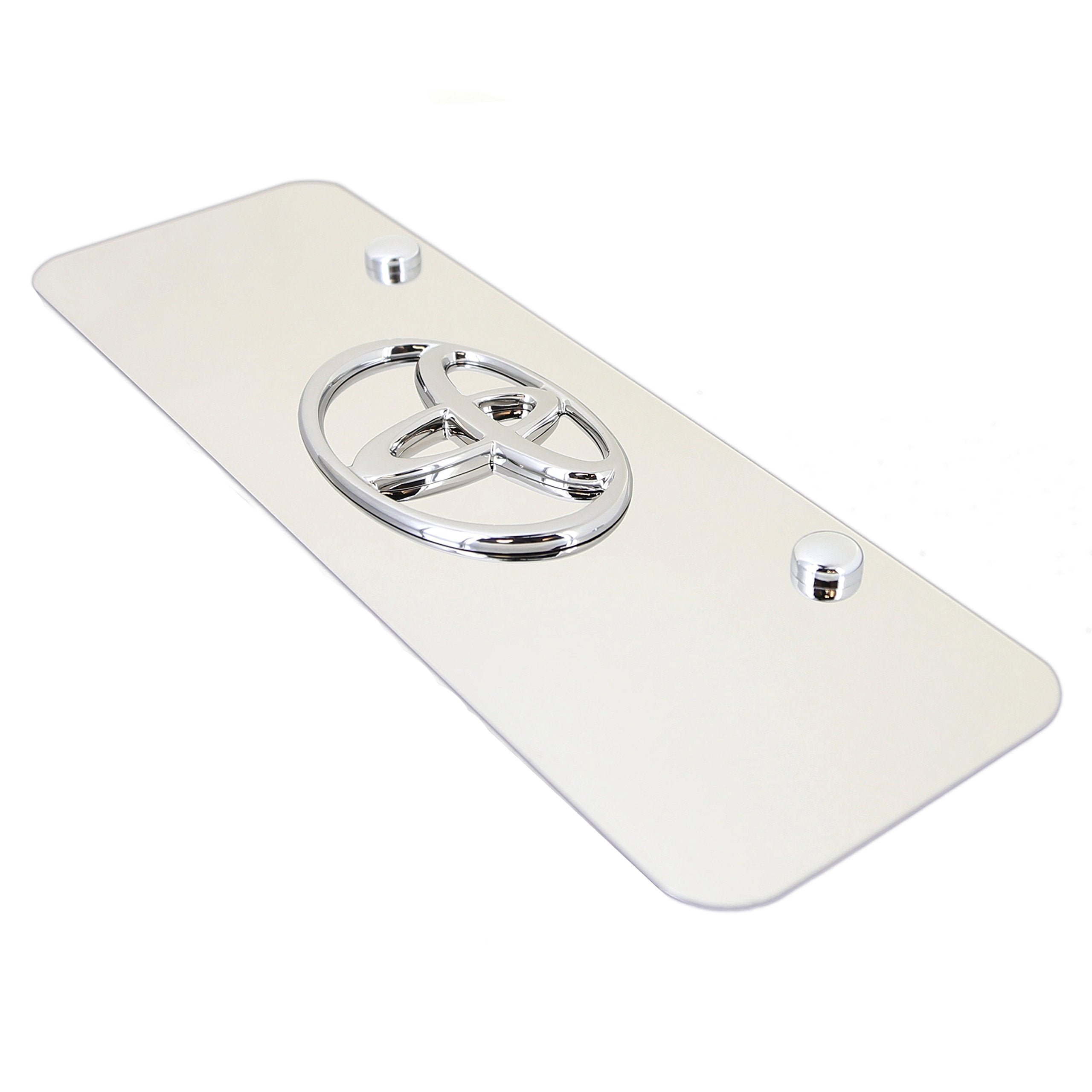 AUTO GOLD TOYCCM Chrome On Chrome License Logo Mini Plate