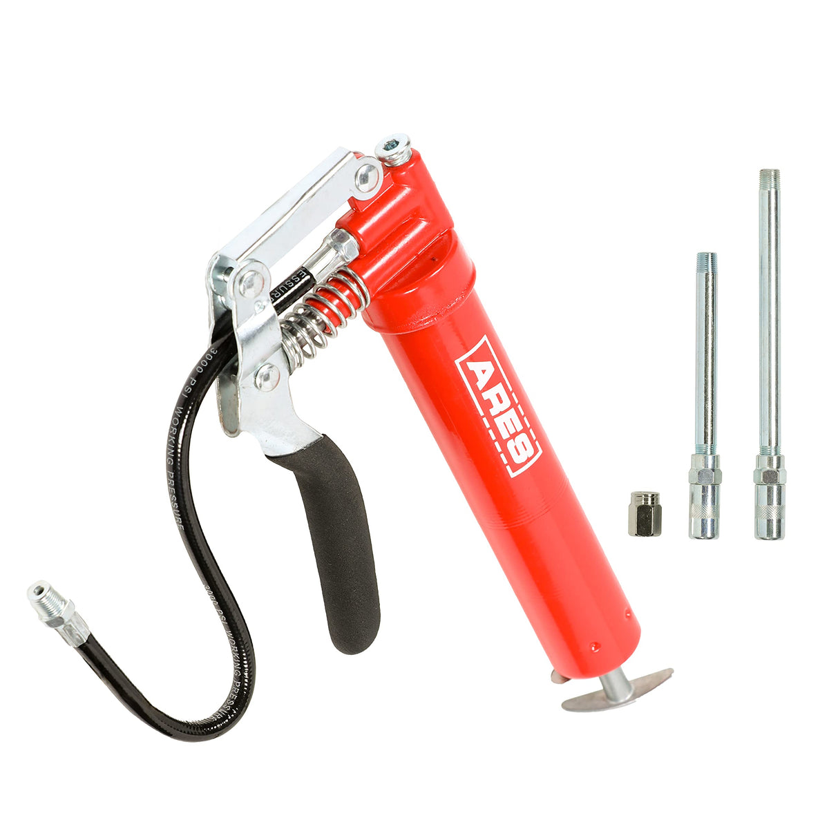 Ares 53013 - Professional Lever Action Grease Gun - 400Cc Bulk And 14 Ounce Cartridge Loading - 4500 Psi Working Pressure Rating