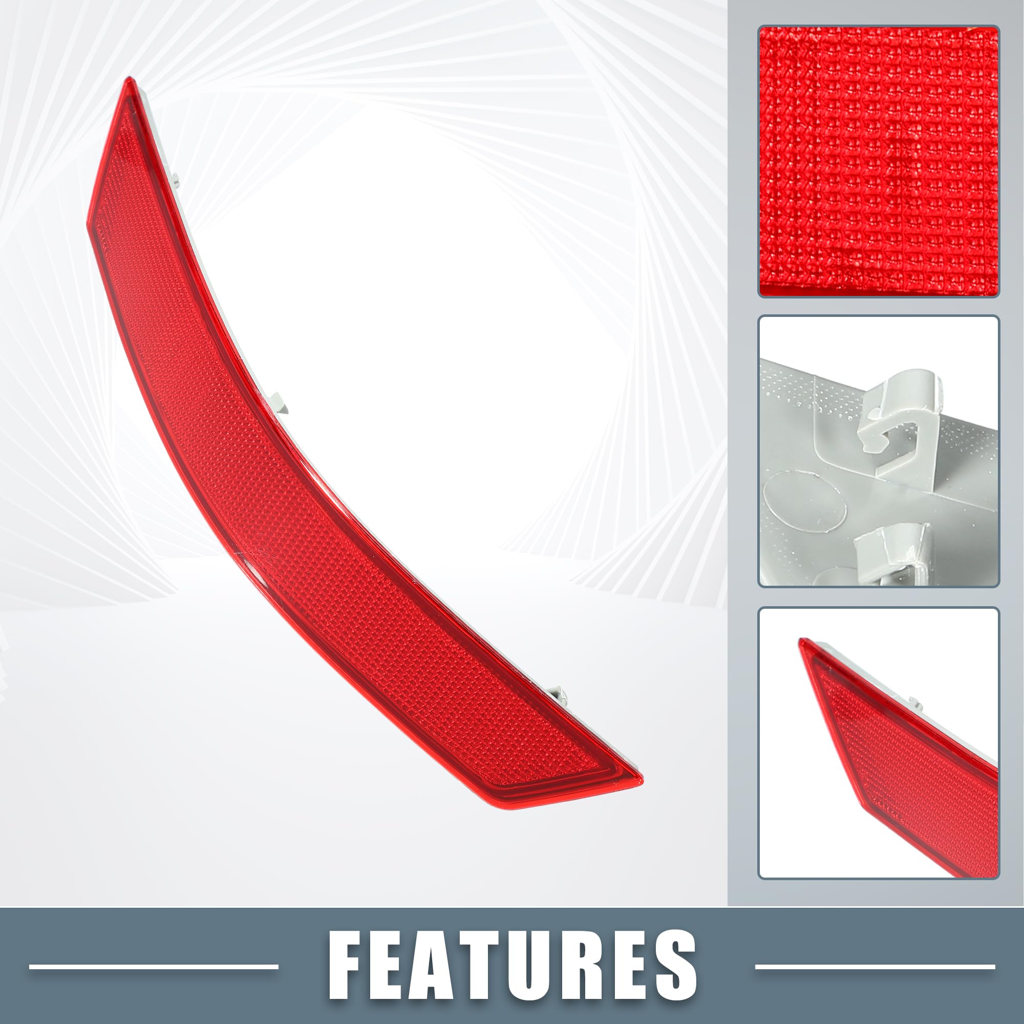 A Absopro Car Rear Right Bumper Reflector No.A1648200674 For Mercedes-Benz Ml350 2006-2011 Plastic Red