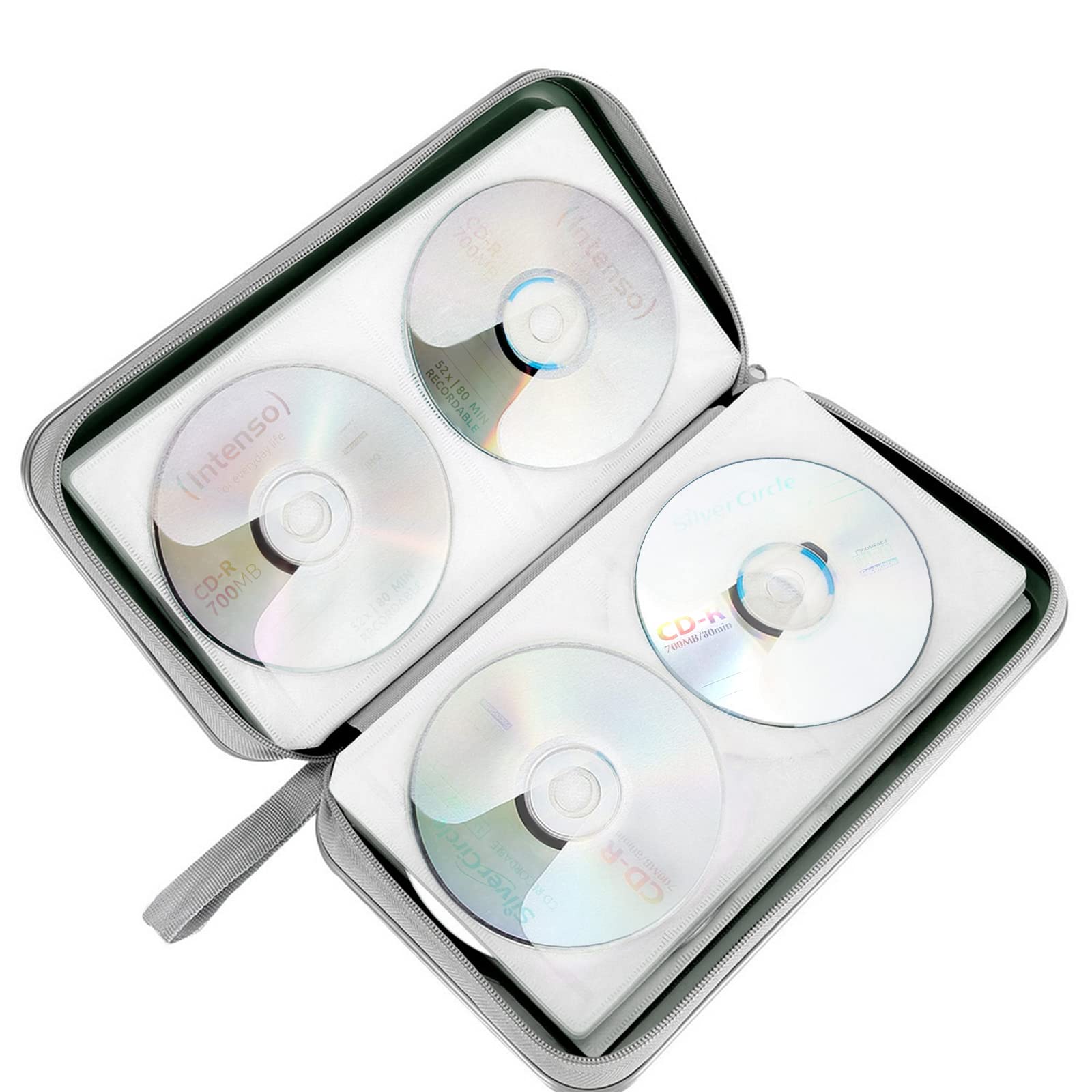 Cd Case, Siveit Dvd Case Holder 96 Capacity Hard Plastic Cd Dvd Disc Cases Storage Binder Wallet For Car Home Office Travel (Dar