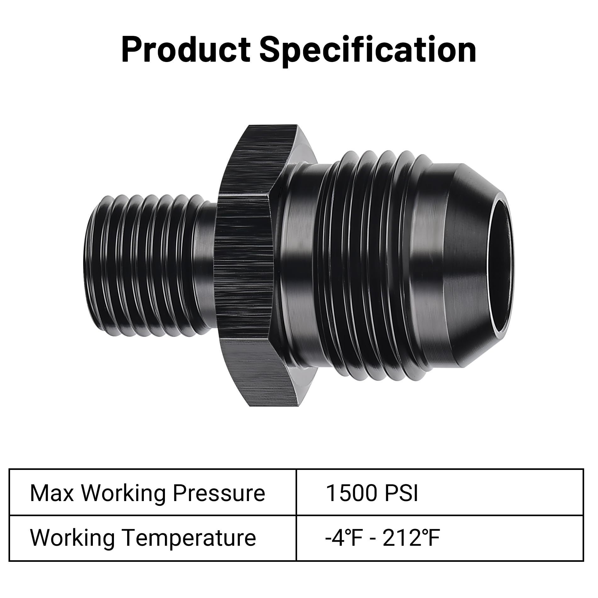 Evil Energy 10An Male Flare To M14 X 1.5Mm Male Metric Fitting Adapter Aluminium Alloy 2Pcs