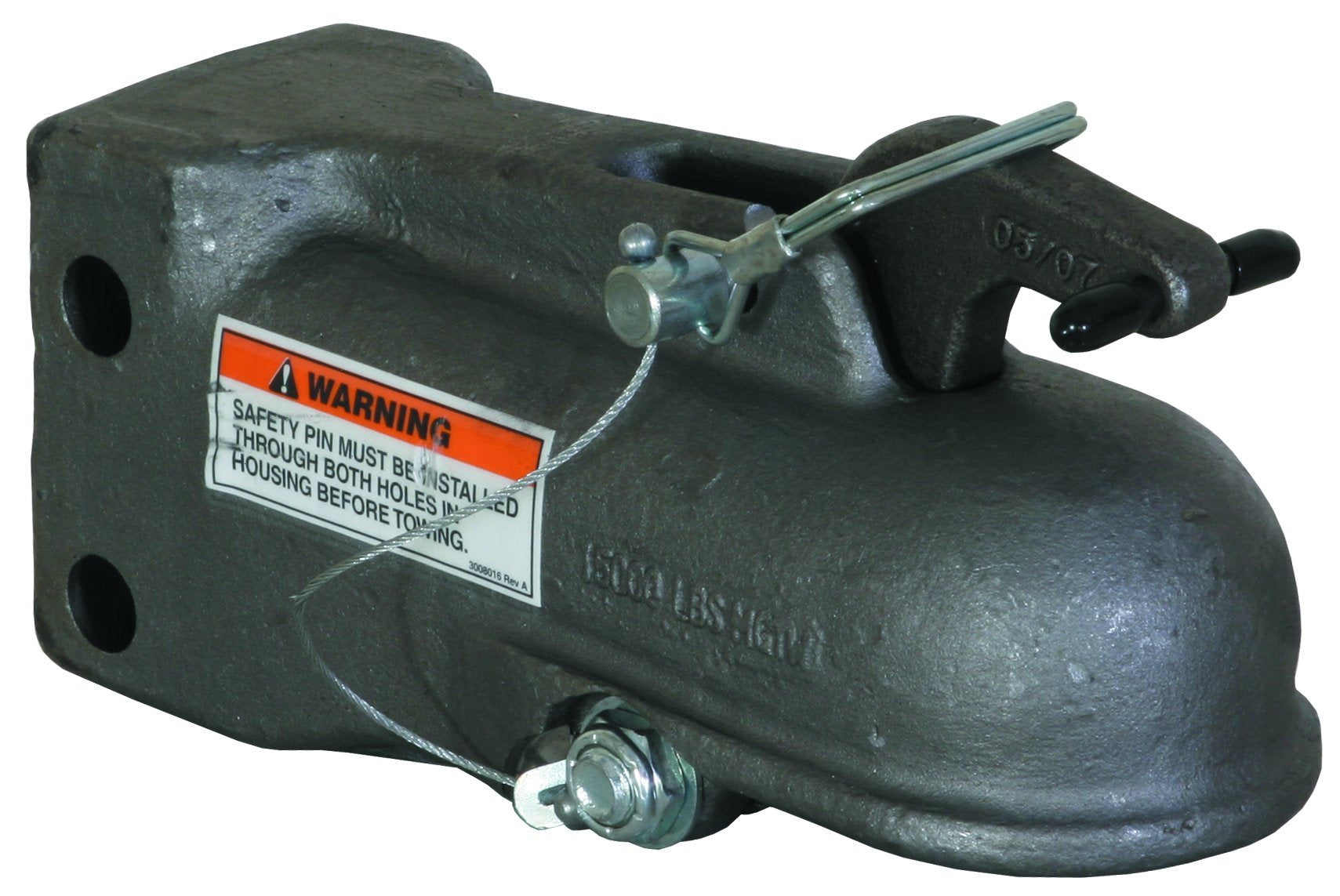 Buyers Products 0091550 2-5/16 Channel Mount Heavy Duty Cast Coupler Without Channel, 15000lbs MGTW, Class V, Auto-Engaged Latch