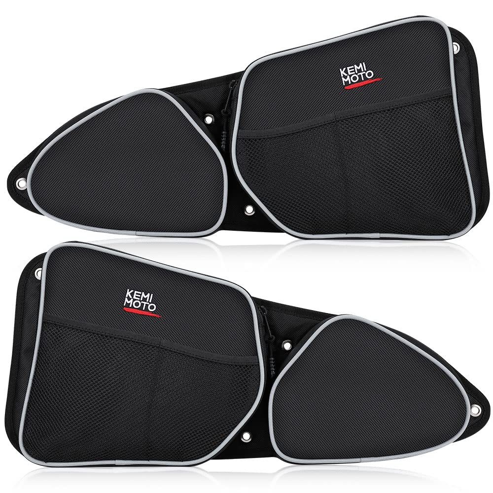 Kemimoto Utv Door Bags For Polaris Rzr Xp 1000, 2014-2018, Black, 7L, 2-Pack