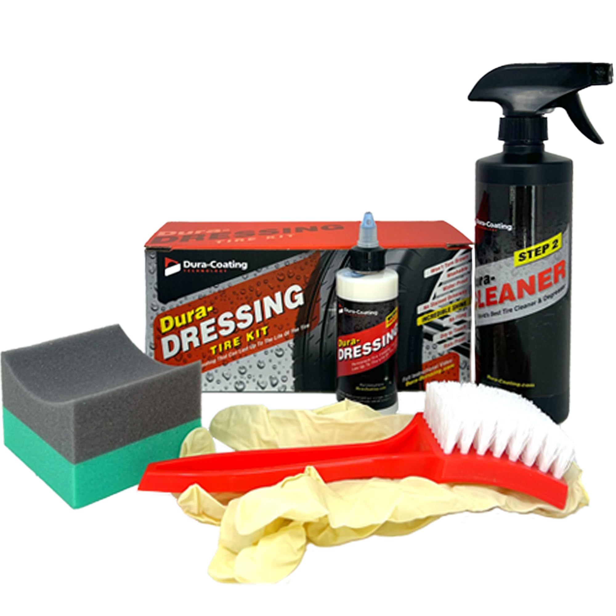 Dura-Coating Technology, Dressing Total Tire Kit - Single Size Car Kit - Tire Dressing, Cleaning And Restoration Kit For Cars - 