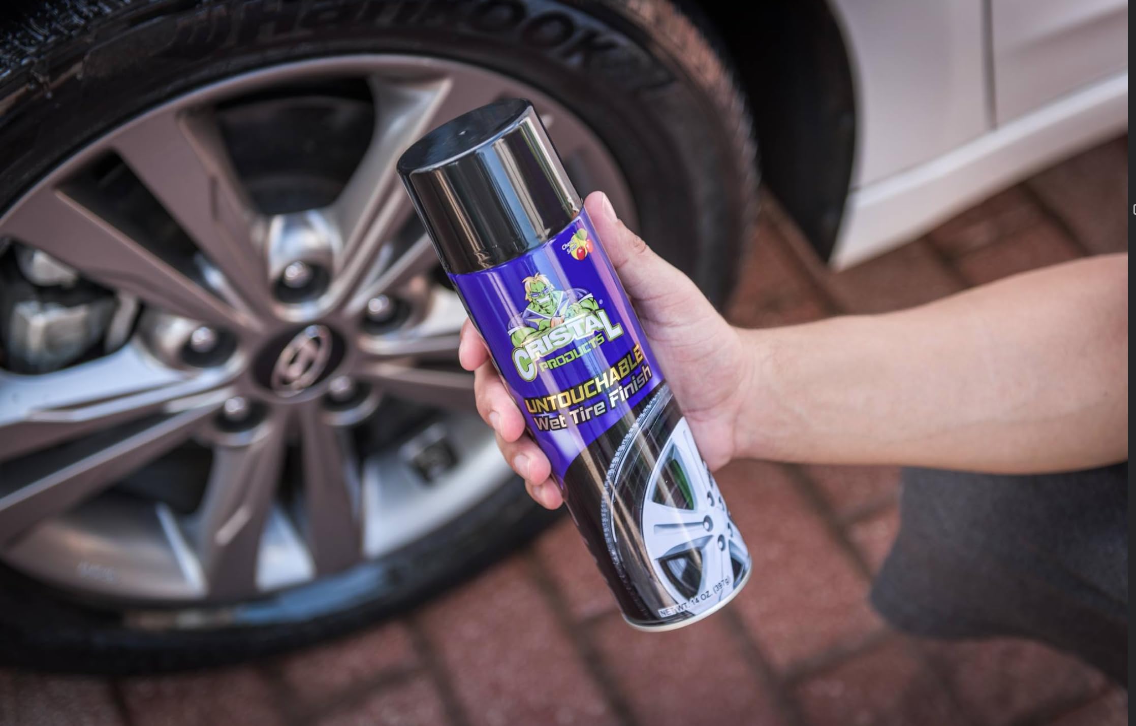 Untouchable Tire Shine Spray – Long-Lasting Wet Tire Finish For Deep Gloss & Protection – Waterproof Tire Shine, Easy Application, Premium Tire Cleaner & Shine (42 Oz)