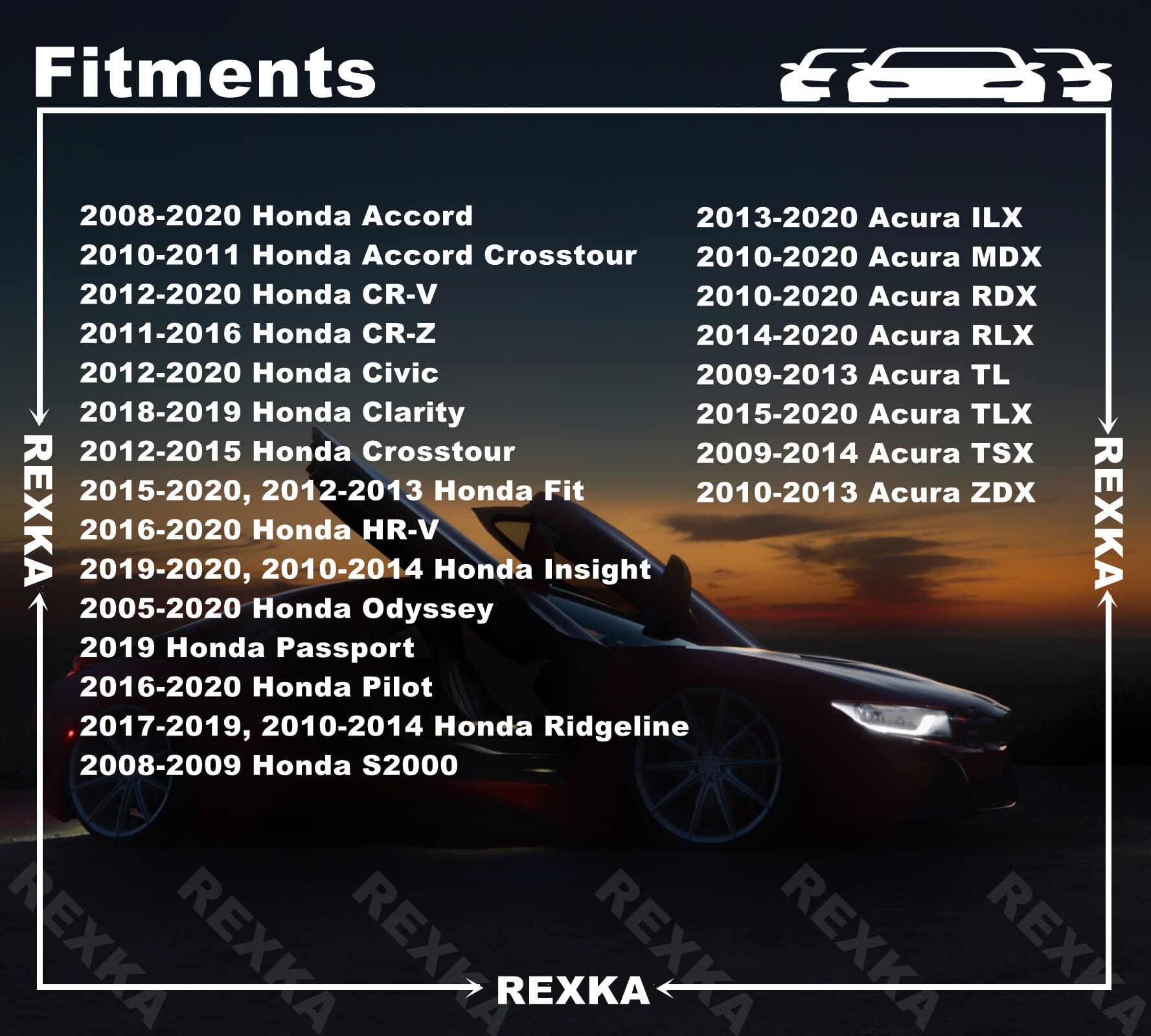 Rexka 15Pcs Bumper Cover Fender Liner Splash Shield Screw Retainer 90103-Ta0-000 Compatible With Honda Acura Accord Civic Cr-V Cr-Z Crosstour Fit Hr-V Insight Odyssey Passport Pilot Ridgeline