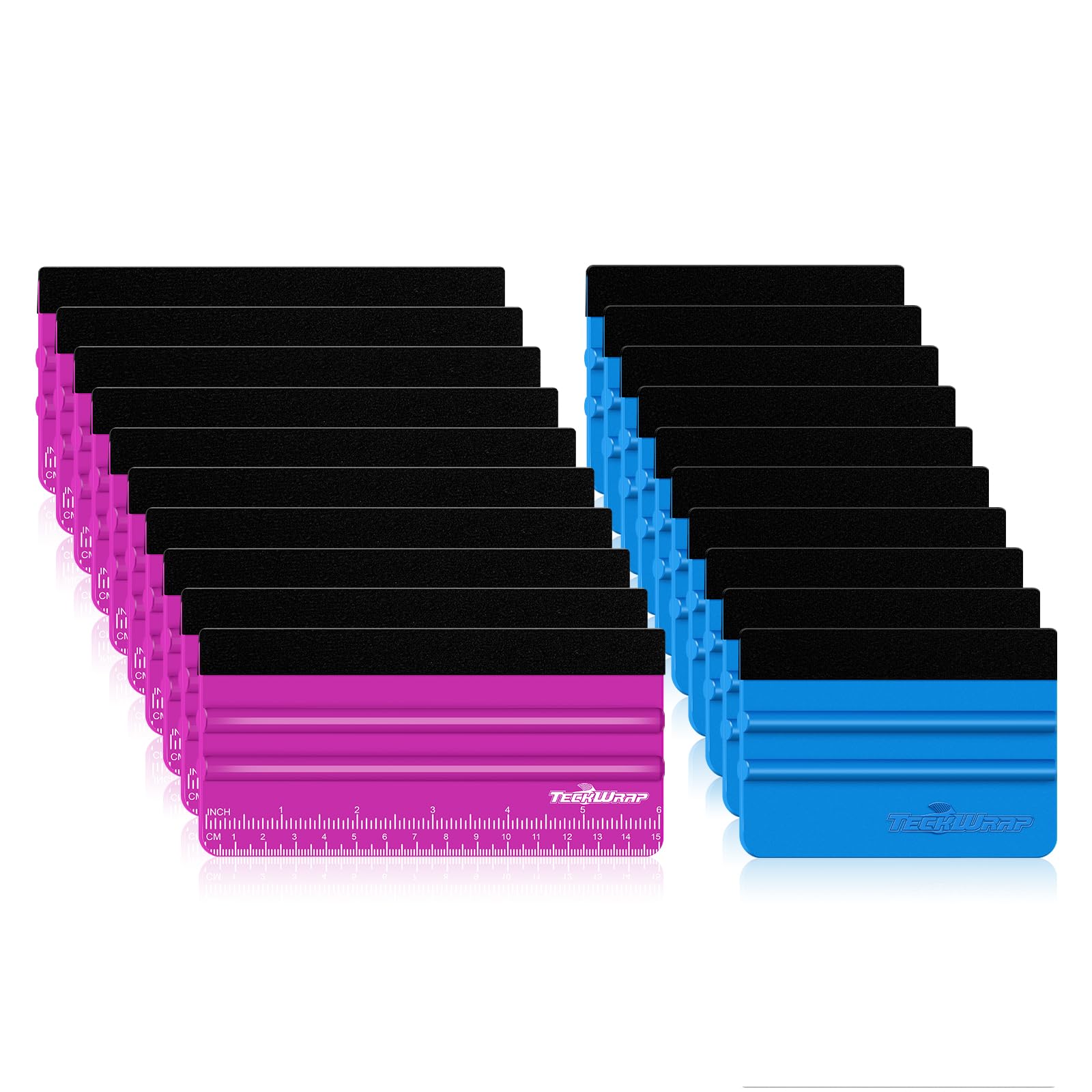 Teckwrap Professional Squeegee For Vinyl, 20 Pcs Plastic Felt Squeegee Tool Decals Inkjet Vinyl Sticker Paper, And Wallpaper App