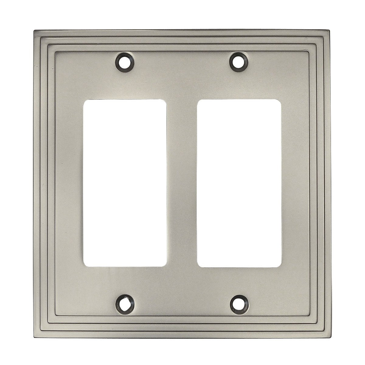 Cosmas 25090-SN Satin Nickel Double GFI/Decora Rocker Wall Switch Plate Switchplate Cover