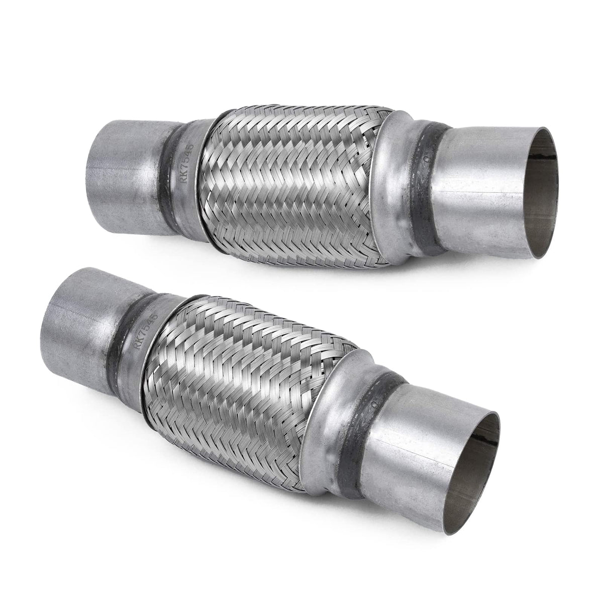 Rp Remarkable Power, 2 Pack 2.5 Inch Inlet Exhaust Flex Pipe,2.5 Id X 10 Length Flexible Tube,Stainless Steel Double Braid Heavy