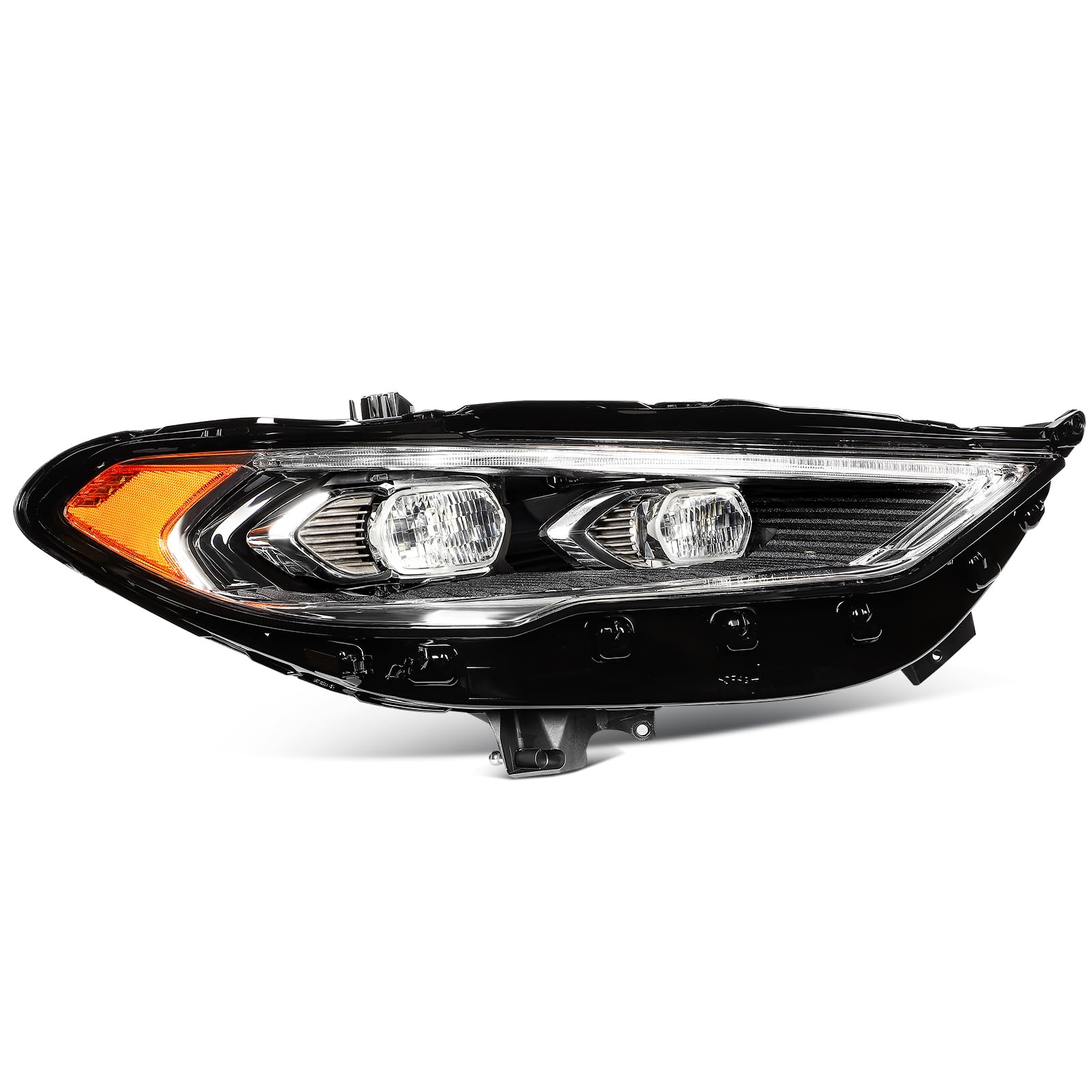 LBRST Headlight Fit 2017-2020 for Fusion Black Housing Clear Reflector Right Headlight Assembly FO2502347